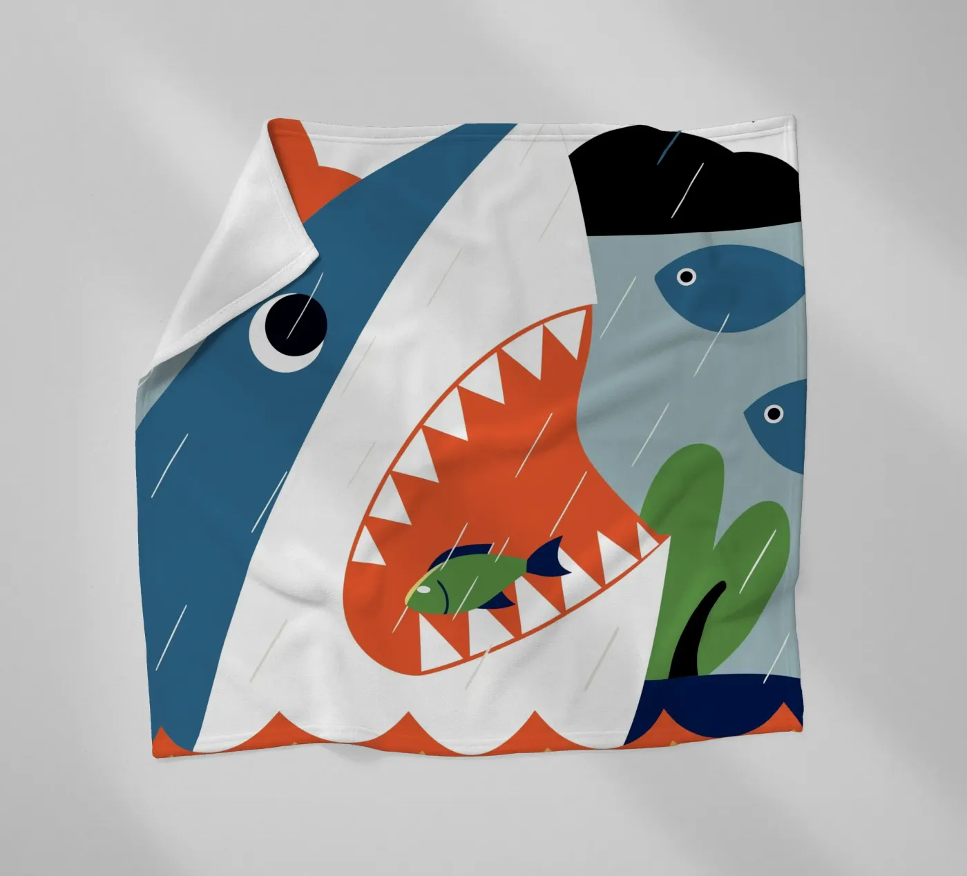 Shark Attack fleece blanket by PROTECT ANIMALS