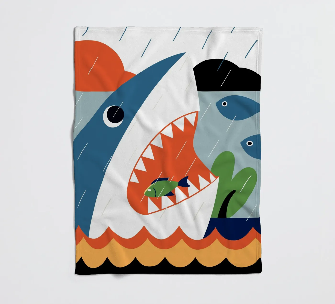 Shark Attack fleece blanket by PROTECT ANIMALS