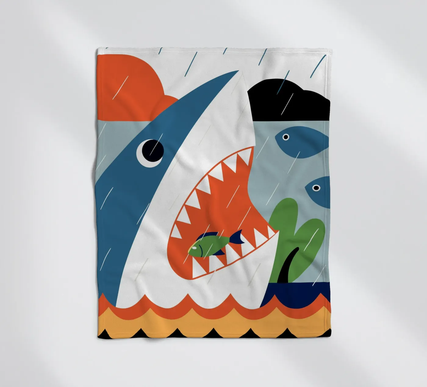 Shark Attack fleece blanket by PROTECT ANIMALS