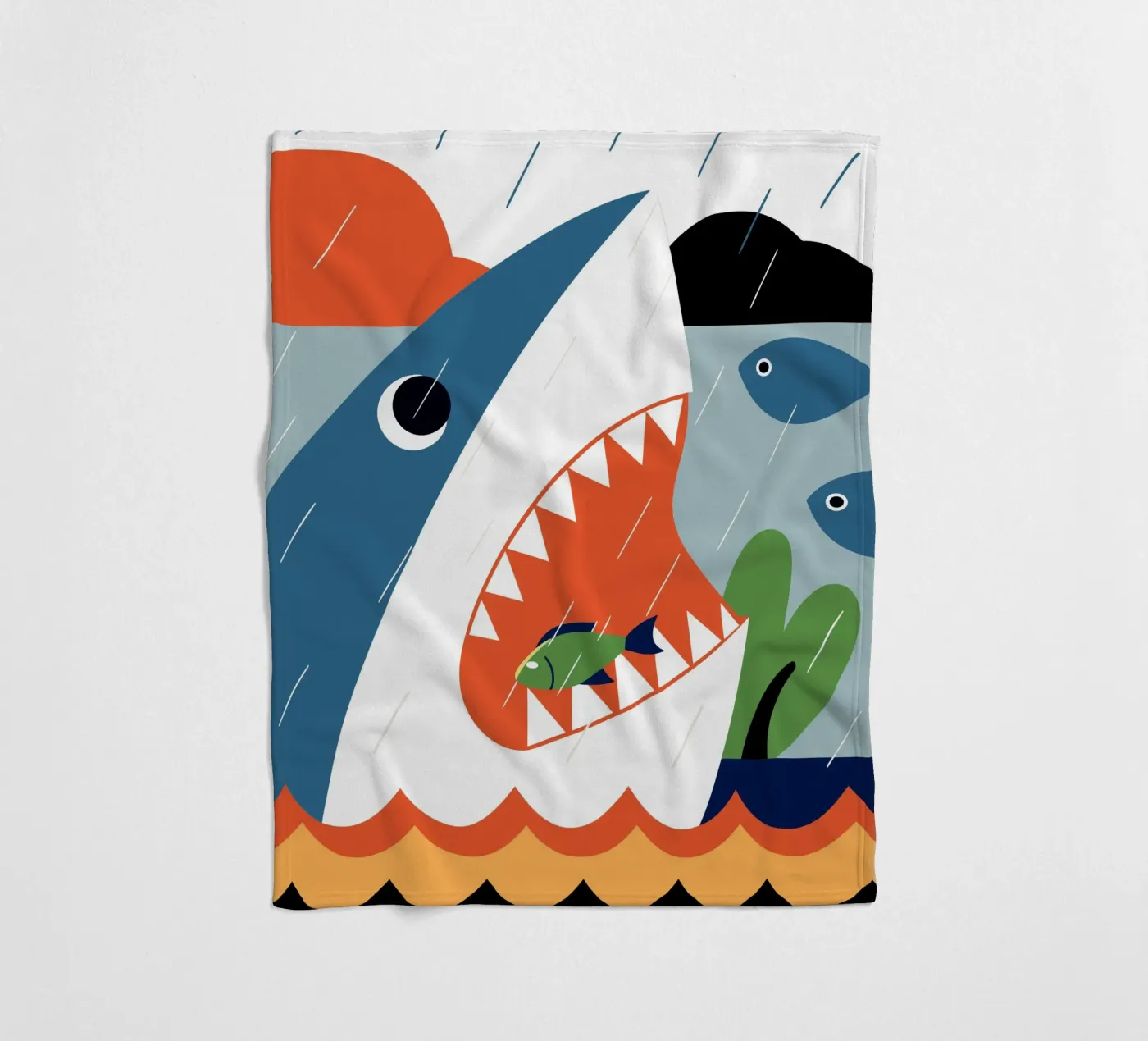 Shark Attack fleece blanket by PROTECT ANIMALS