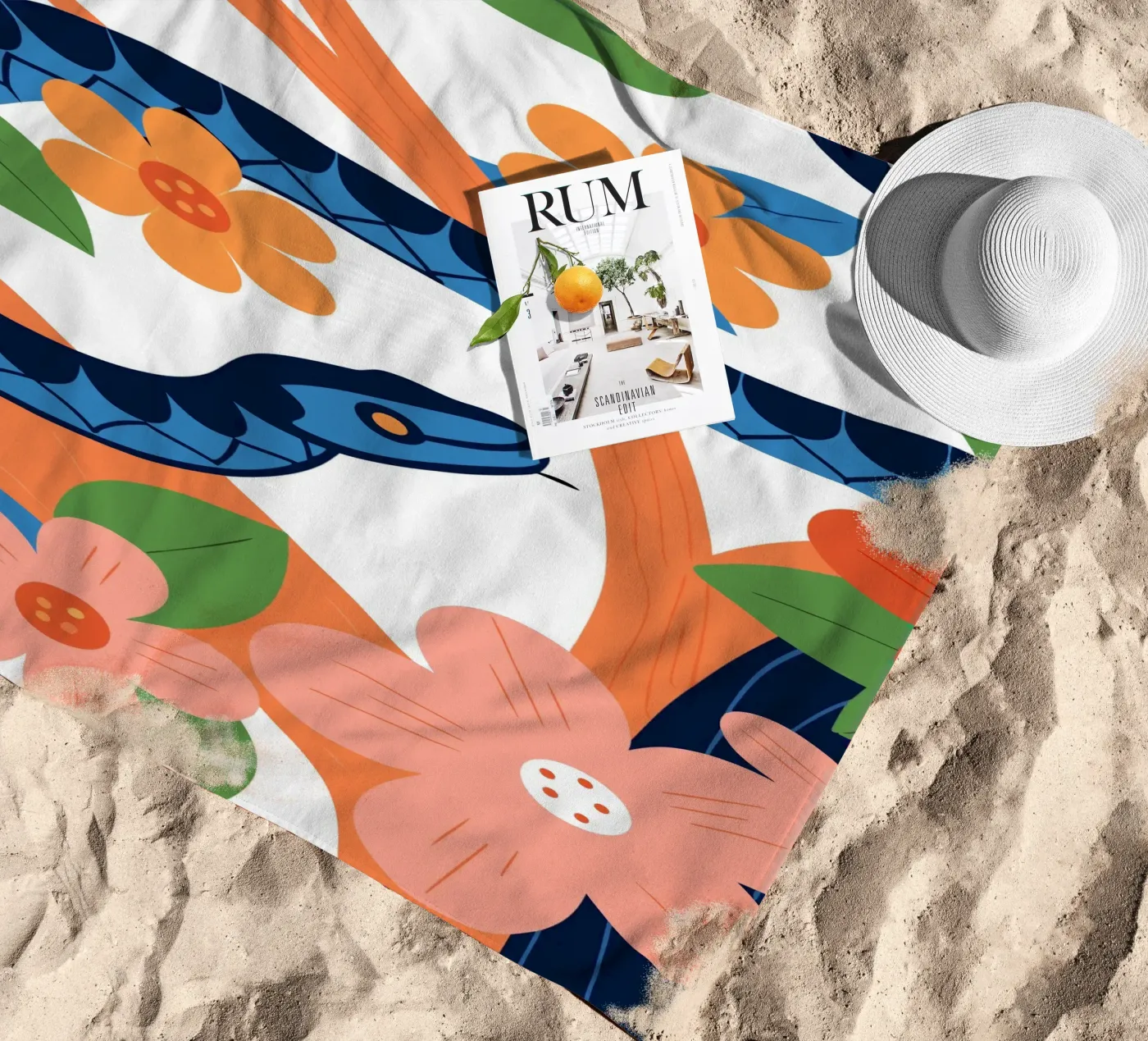 Serpente floreale telo mare da PROTECT ANIMALS