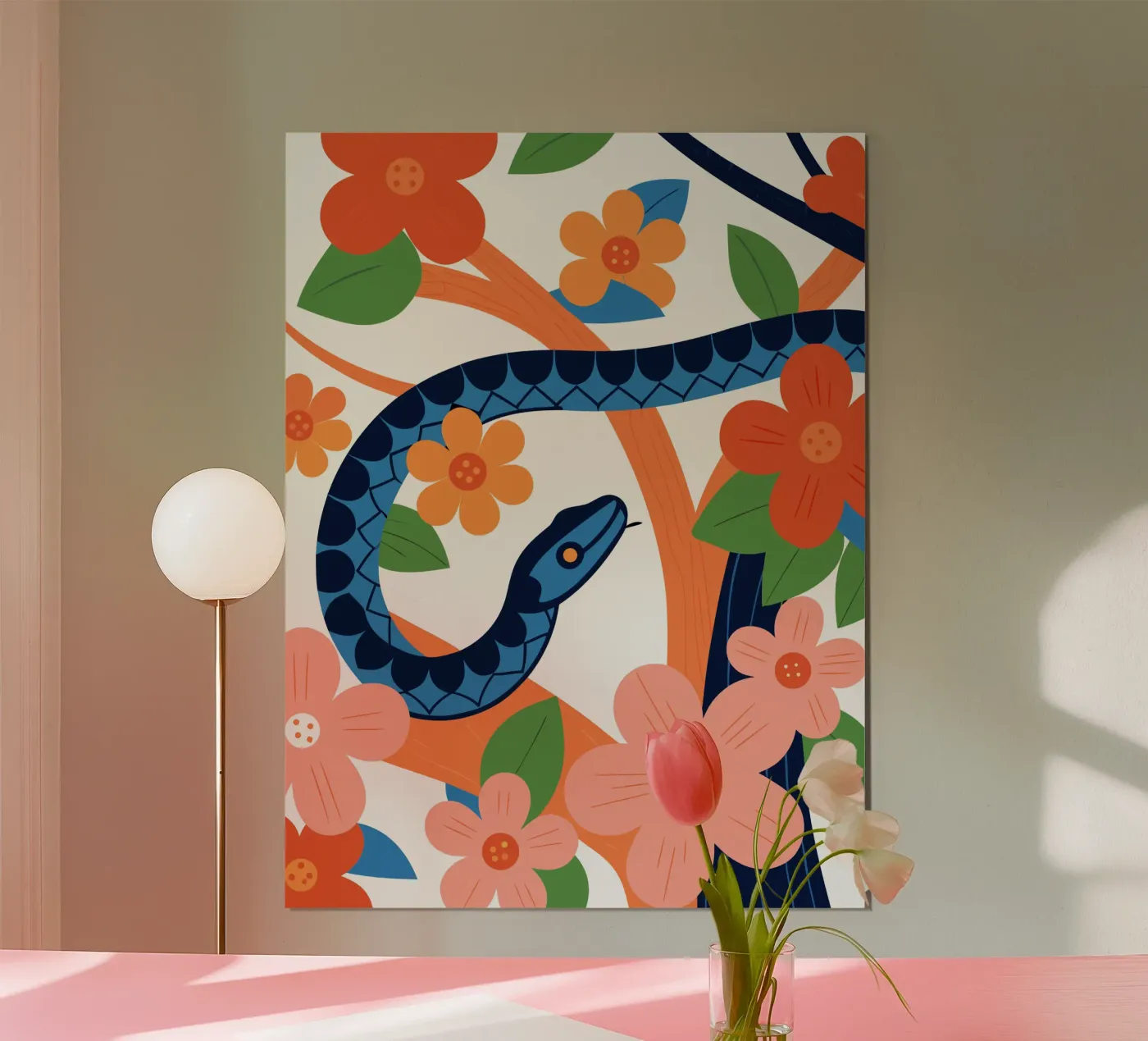 Serpent floral poster de PROTECT ANIMALS