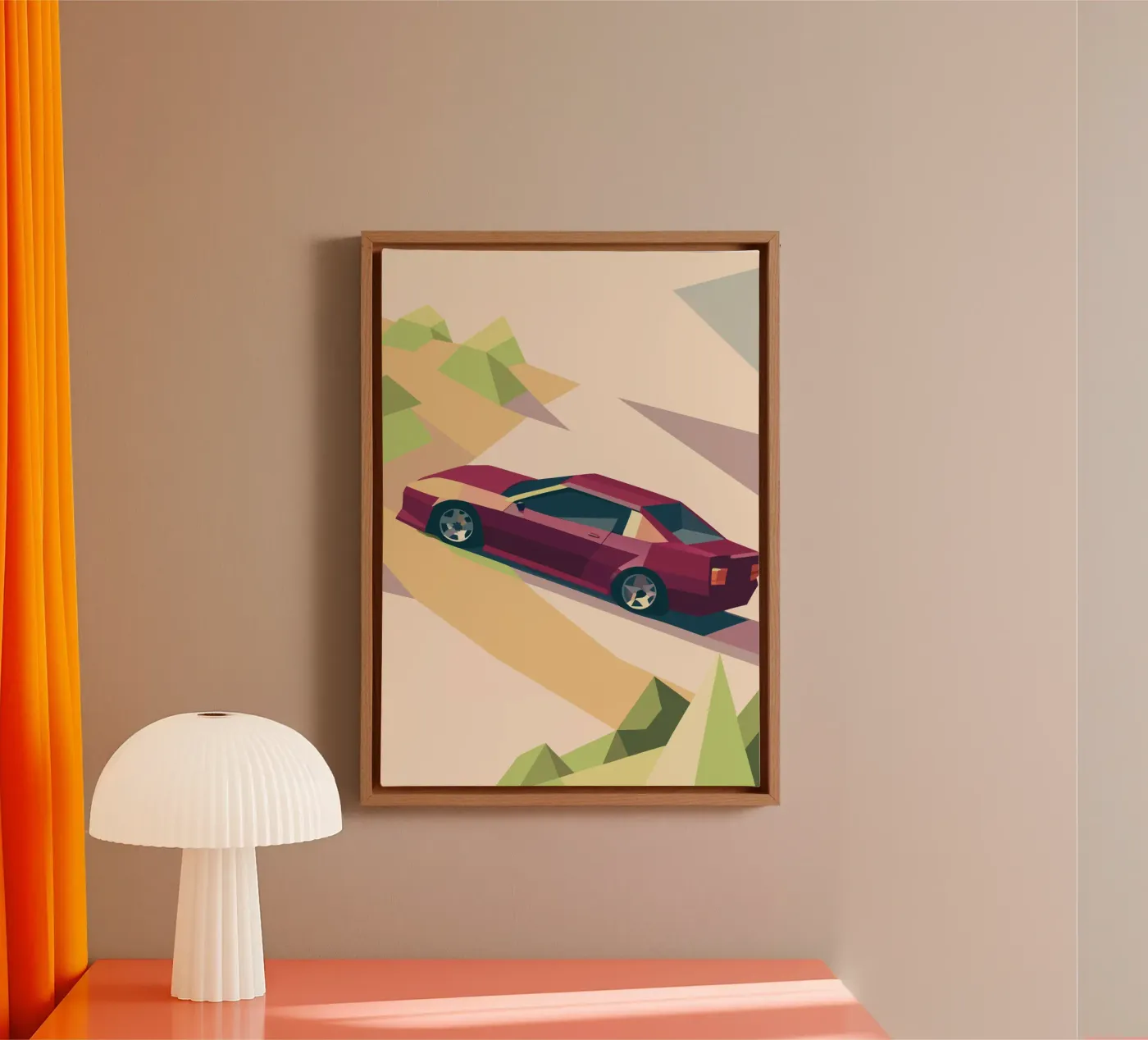 Roter Oldtimer Leinwand von POLYGON SPECIAL