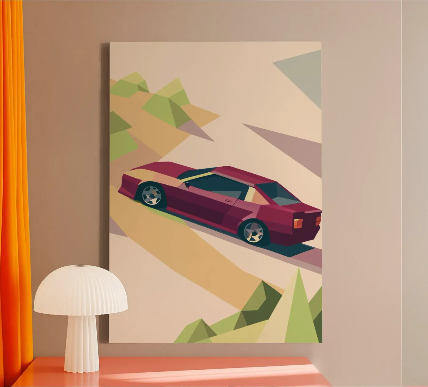 Roter Oldtimer Leinwand von POLYGON SPECIAL