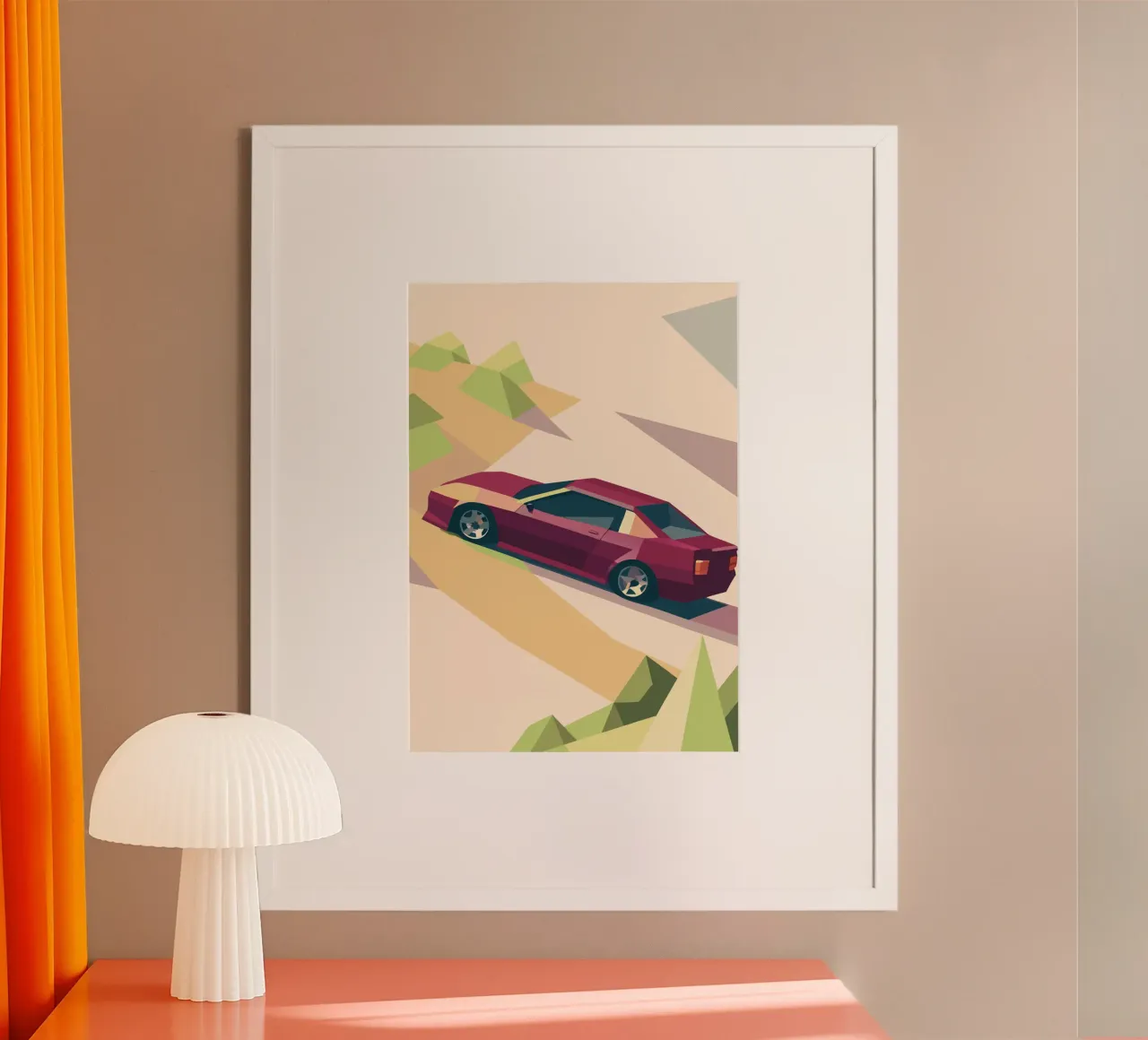 Roter Oldtimer Poster von POLYGON SPECIAL