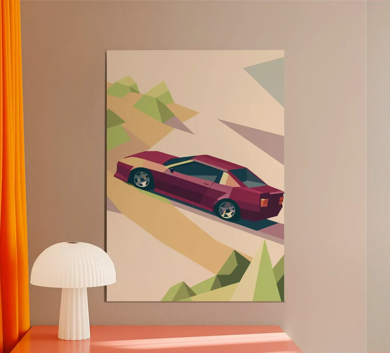 Roter Oldtimer Poster von POLYGON SPECIAL