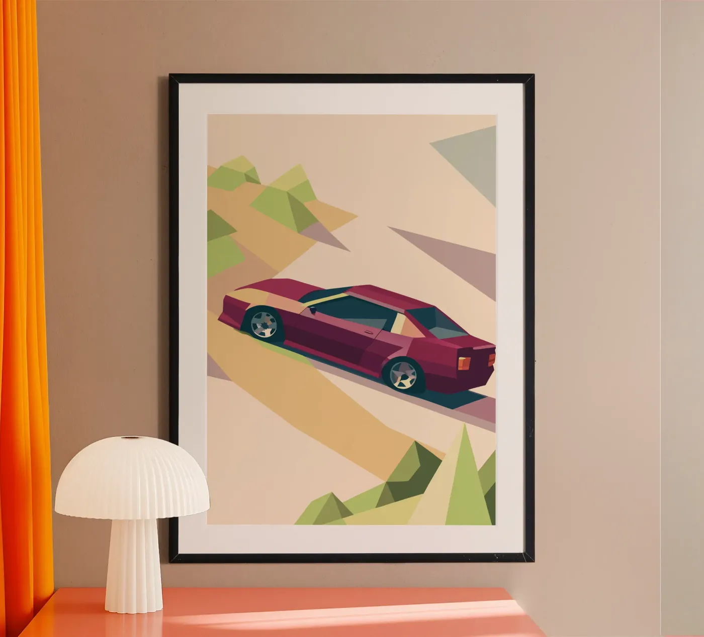 Roter Oldtimer Poster von POLYGON SPECIAL