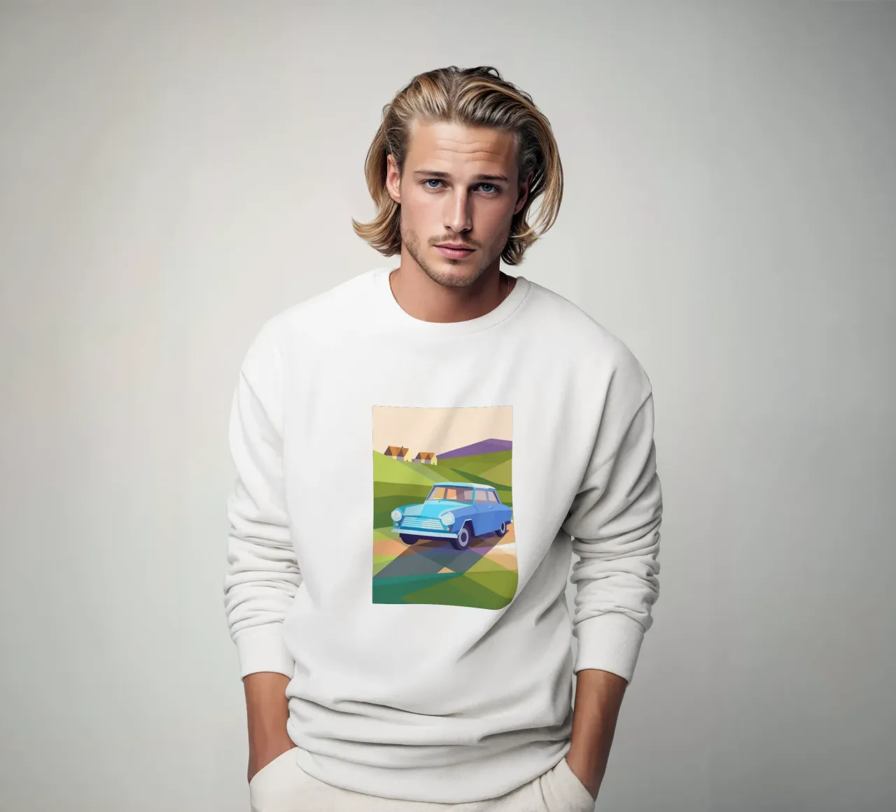 Auto d'epoca blu felpa da POLYGON SPECIAL