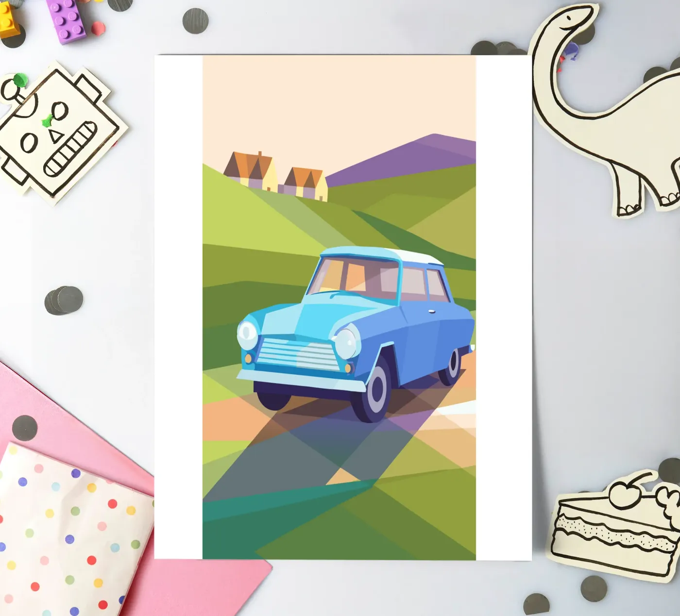 Blauer Oldtimer Stickerbogen von POLYGON SPECIAL