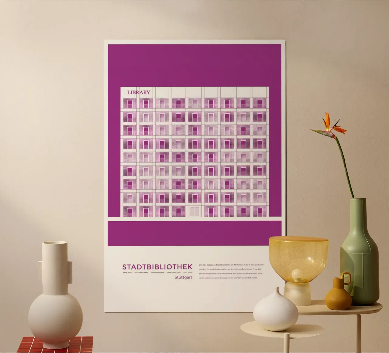 Michael Kunter - Stadtbibliothek Stuttgart poster con telaio in plastica da The Artcircle