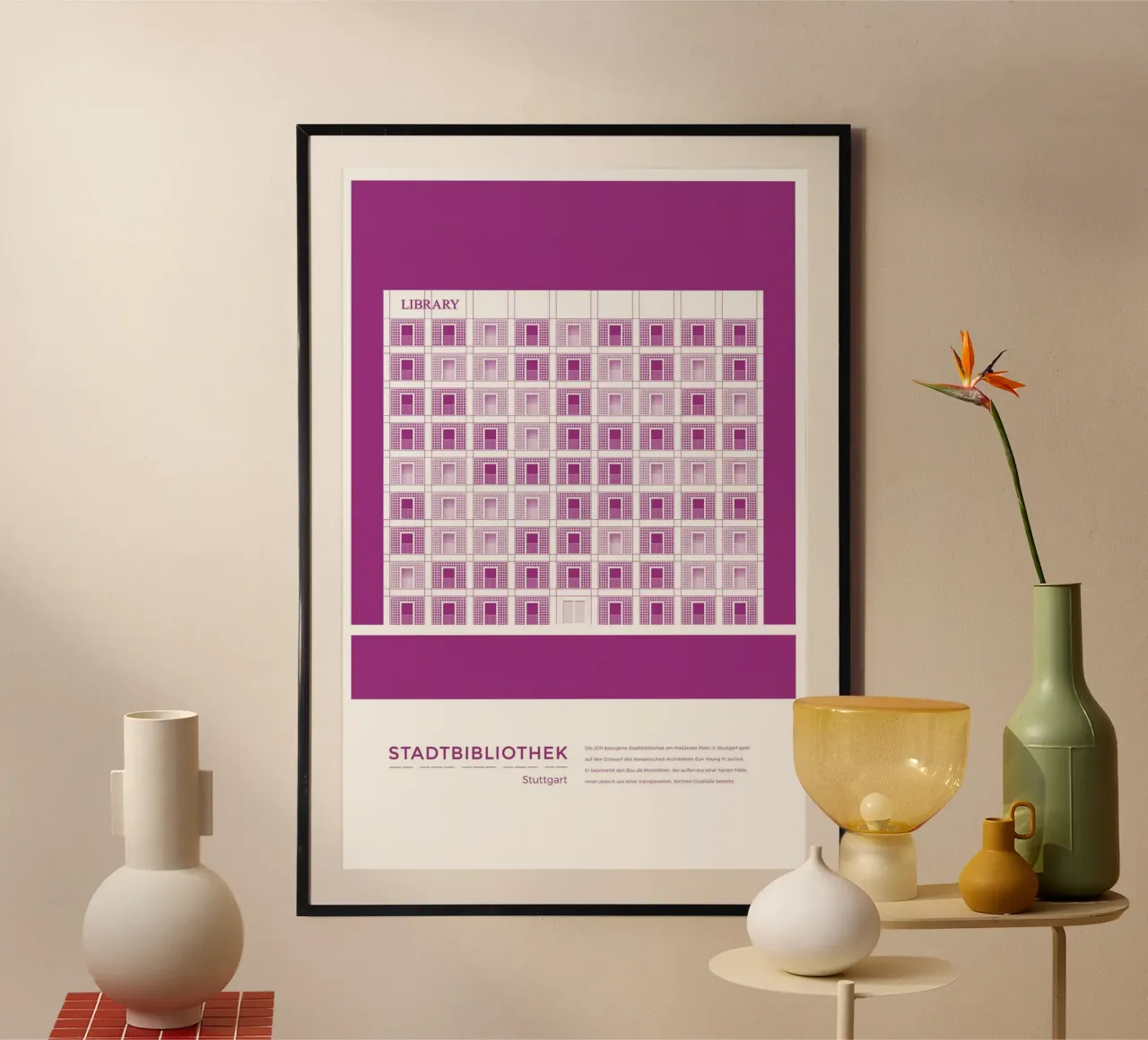 Michael Kunter - Stadtbibliothek Stuttgart poster con telaio in plastica da The Artcircle