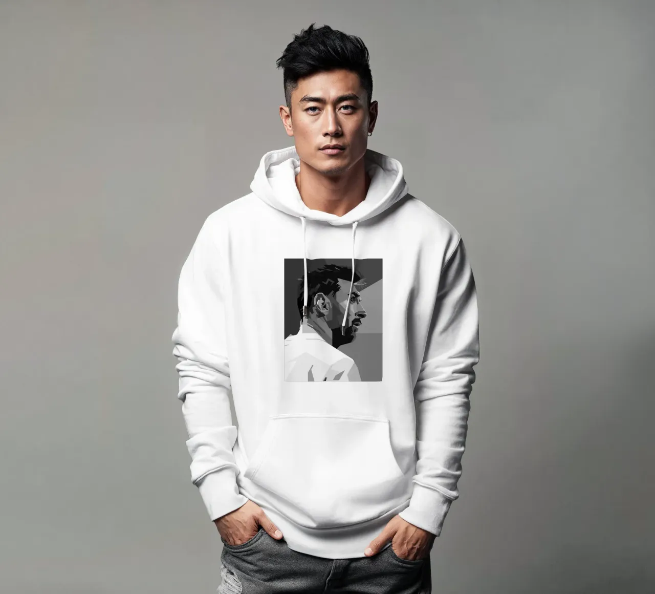 Messi Monochrome Style WPAP Hoodie von KP Artwork