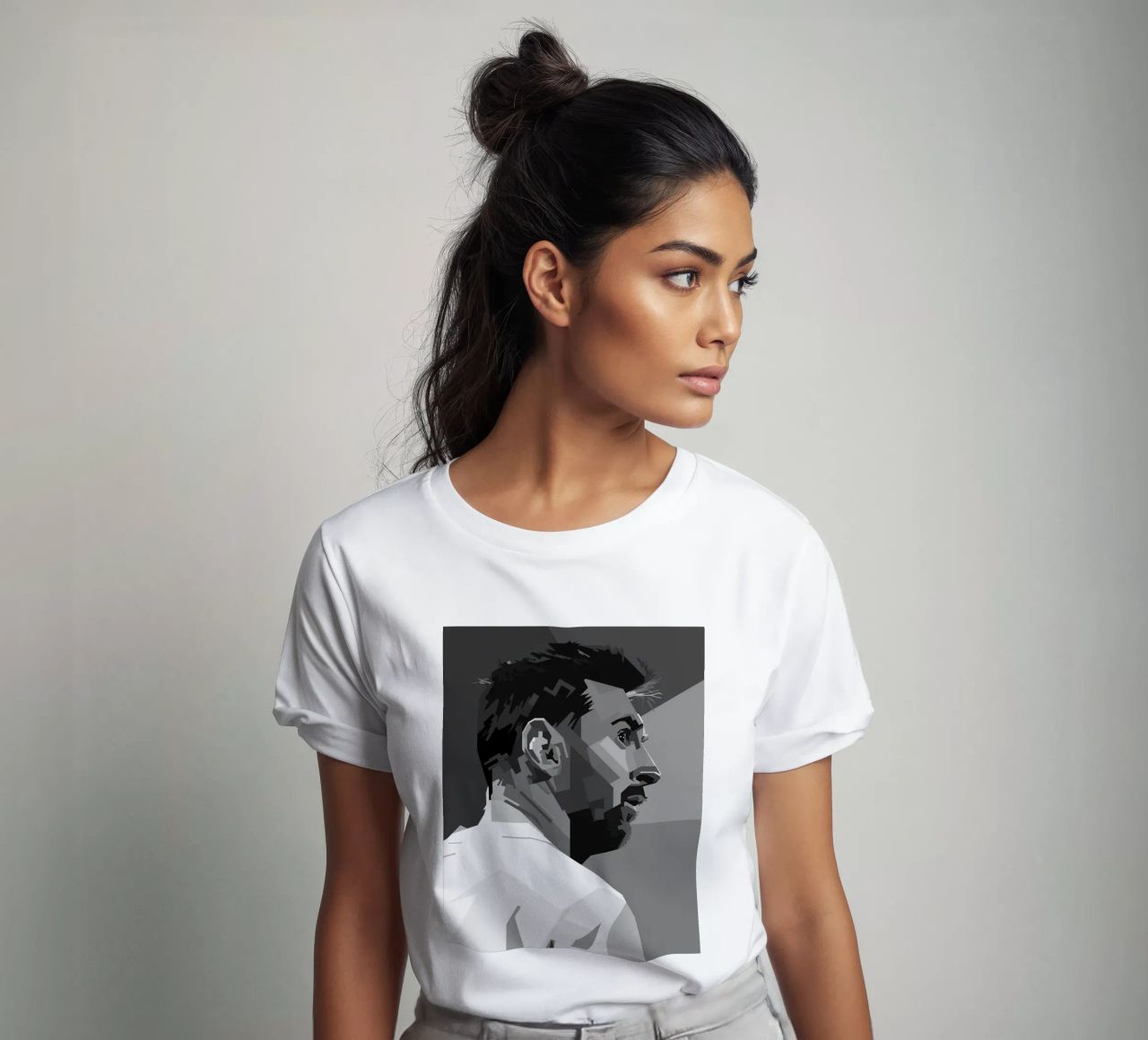Messi Monochrome Style WPAP t-shirt da KP Artwork