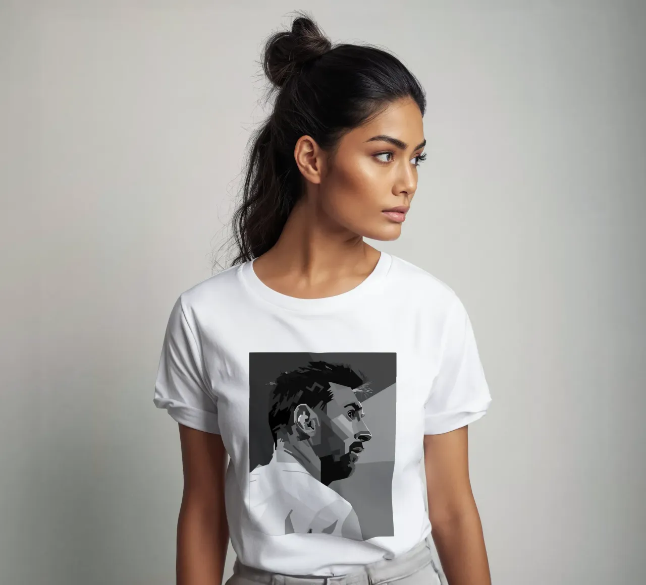 Messi Monochrome Style WPAP T-Shirt von KP Artwork