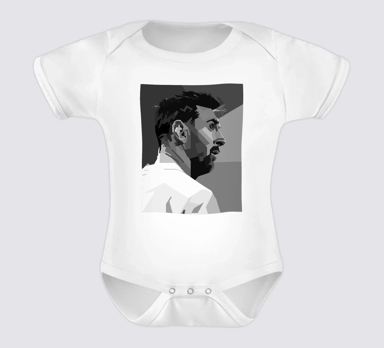 Messi Monochrome Style WPAP body neonato maniche corte da KP Artwork