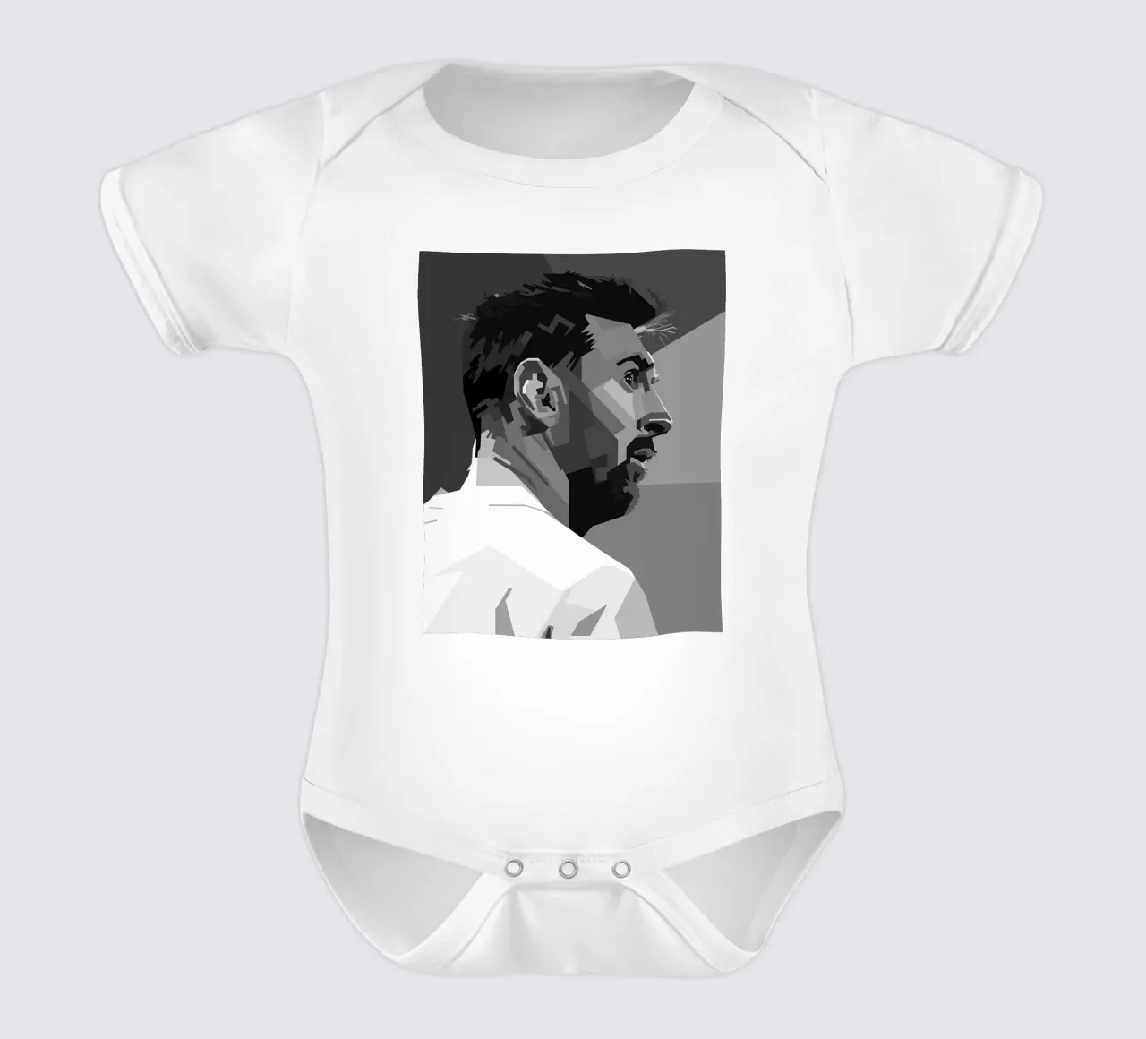 Messi Monochrome Style WPAP Kurzarm Babybody von KP Artwork