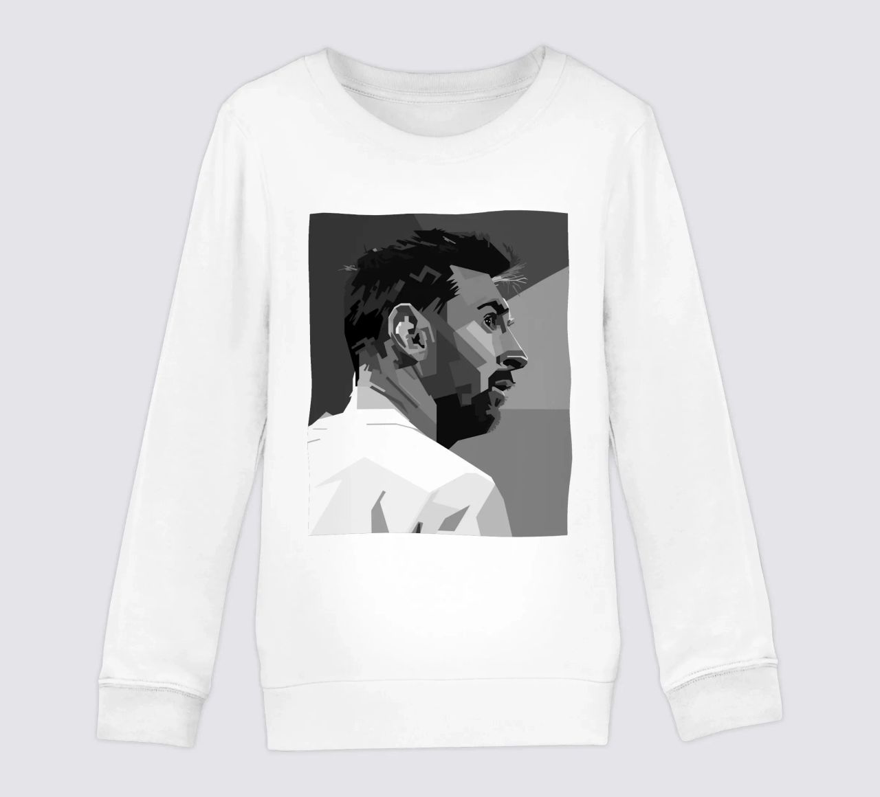 Messi Monochrome Style WPAP felpa bambino da KP Artwork