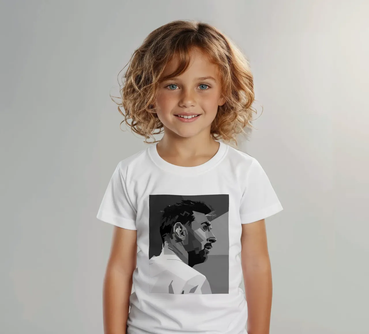 Messi Monochrome Style WPAP t-shirt bambini da KP Artwork