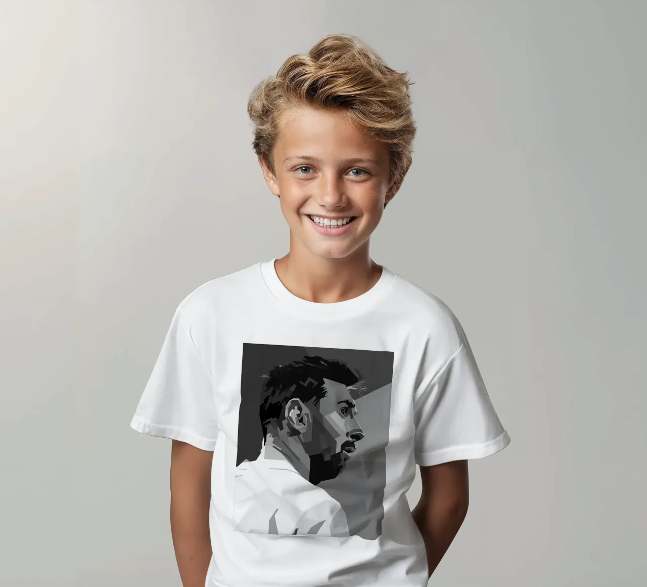 Messi Monochrome Style WPAP t-shirt bambini da KP Artwork