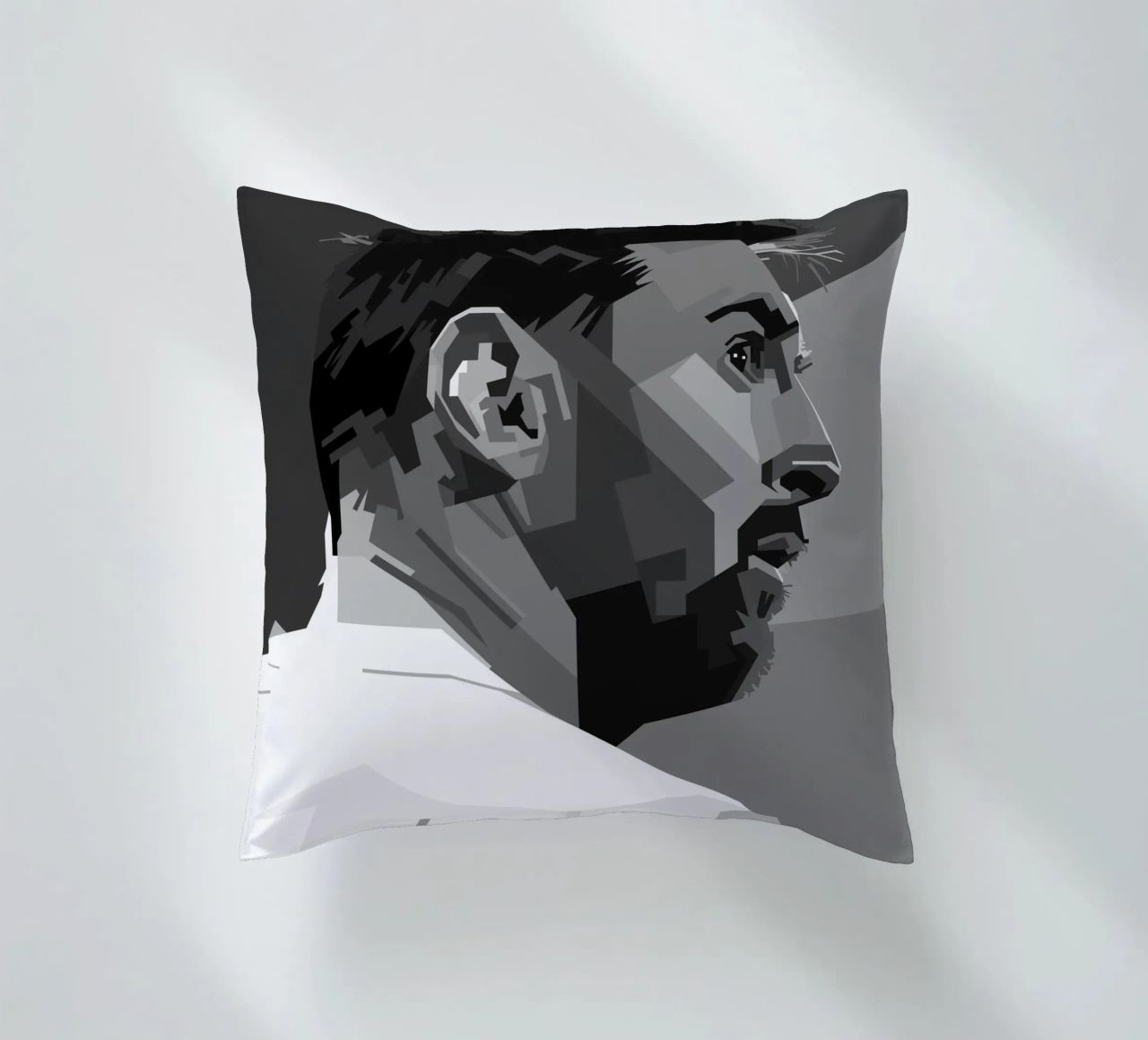 Messi Monochrome Style WPAP cuscino da KP Artwork