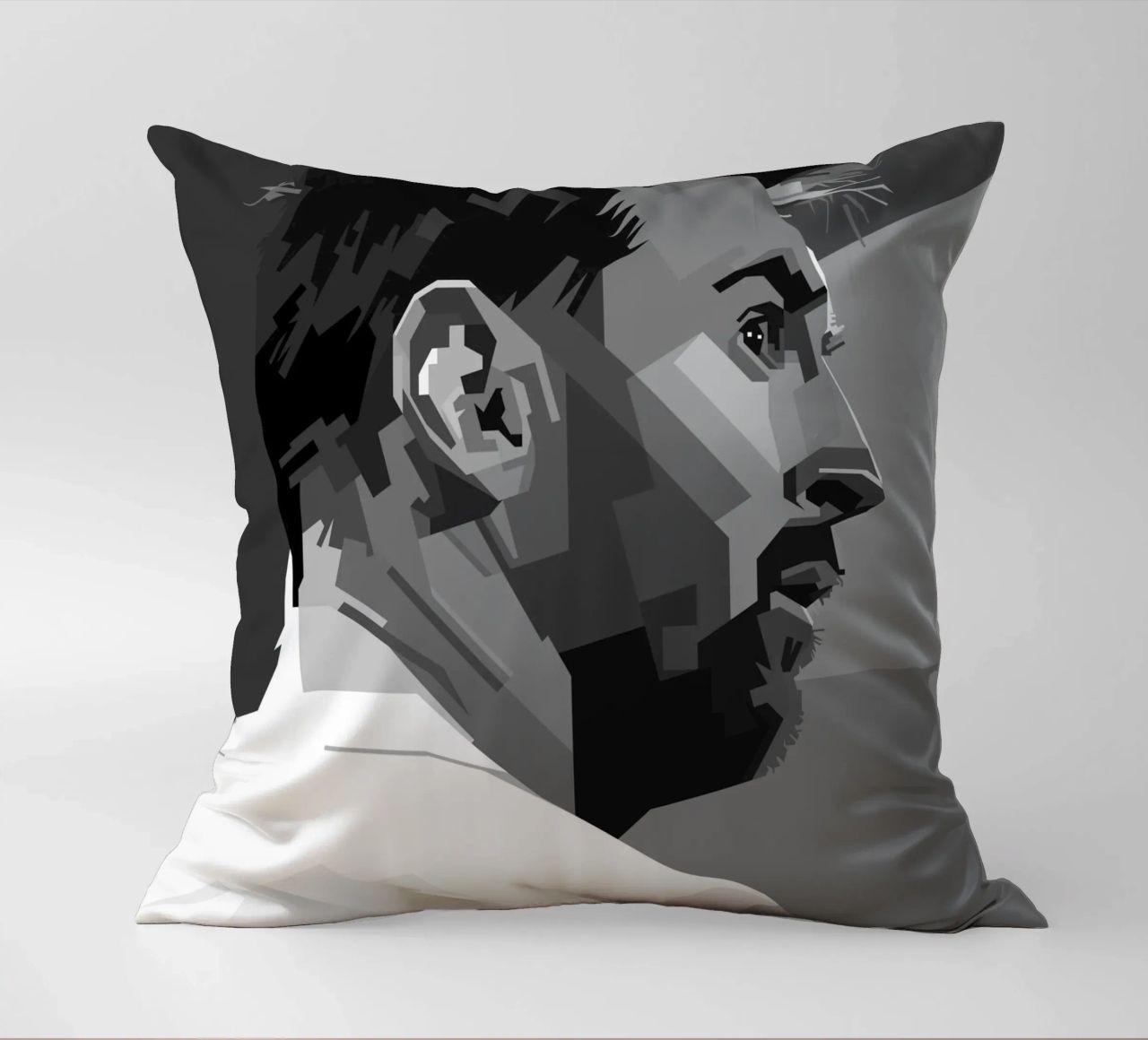 Messi Monochrome Style WPAP cuscino da KP Artwork