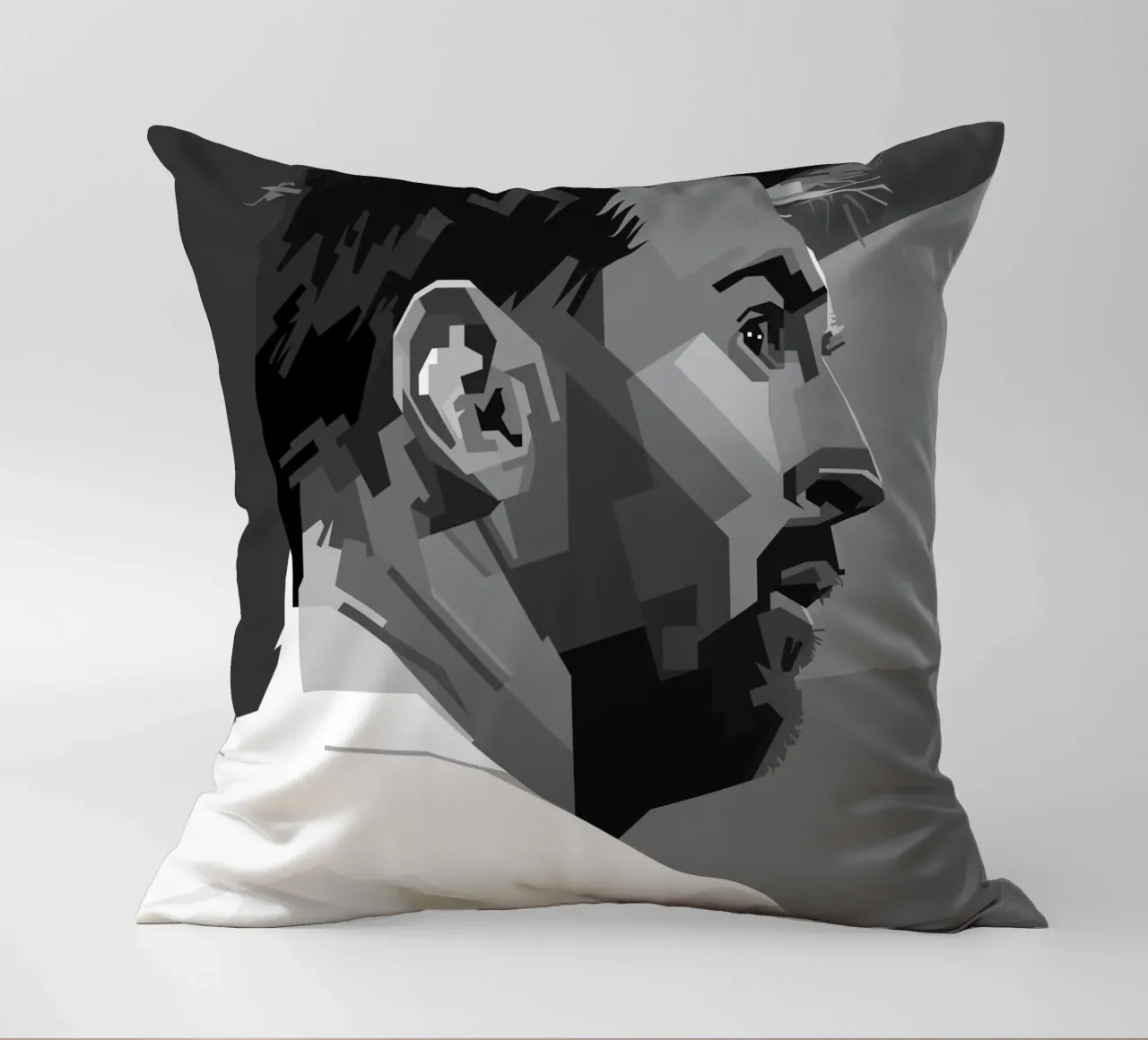 Messi Monochrome Style WPAP Kissen von KP Artwork