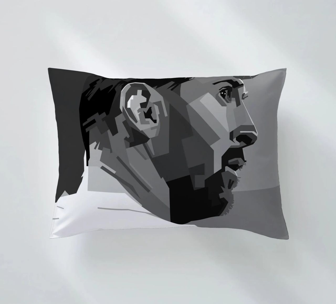 Messi Monochrome Style WPAP cuscino da KP Artwork