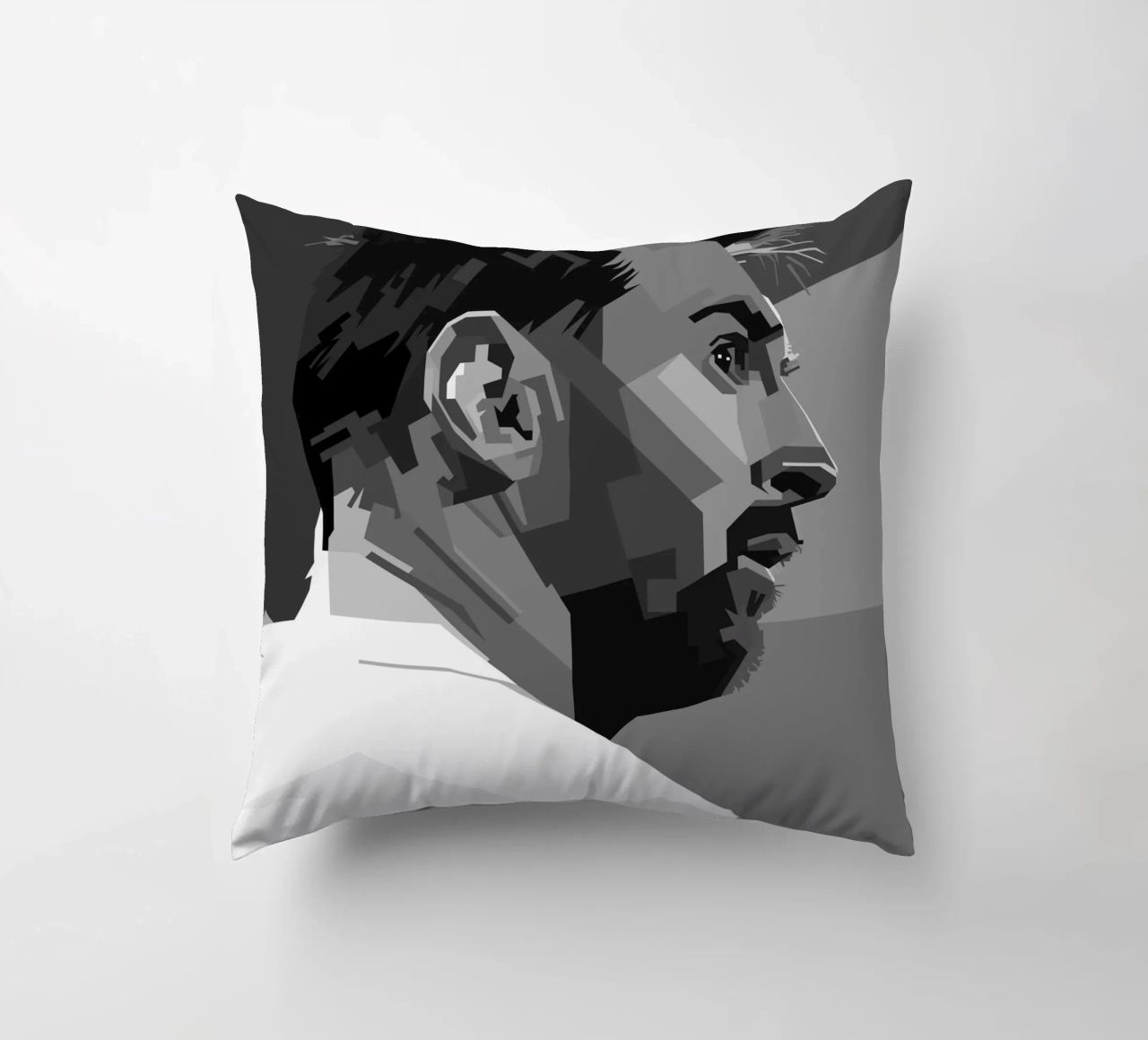 Messi Monochrome Style WPAP cuscino da KP Artwork