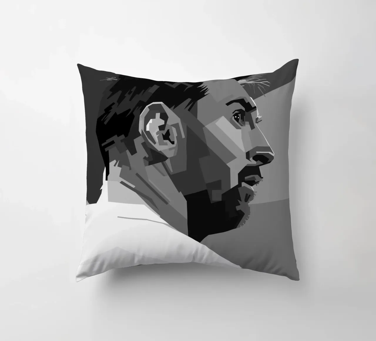 Messi Monochrome Style WPAP decorative cushion by KP Artwork