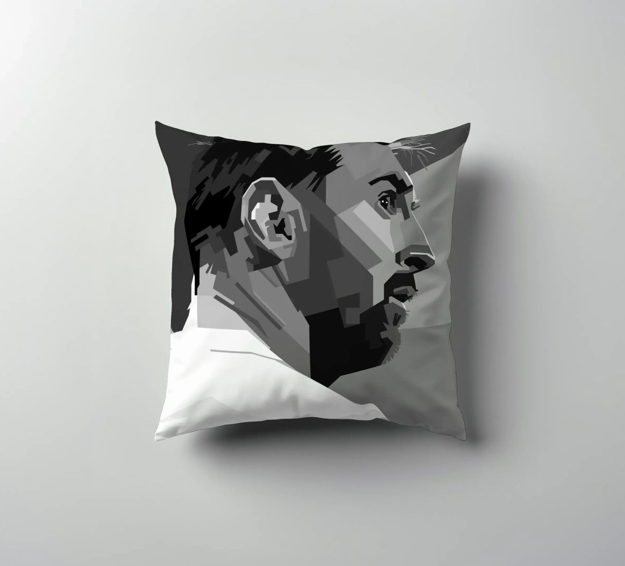 Messi Monochrome Style WPAP cuscino da KP Artwork
