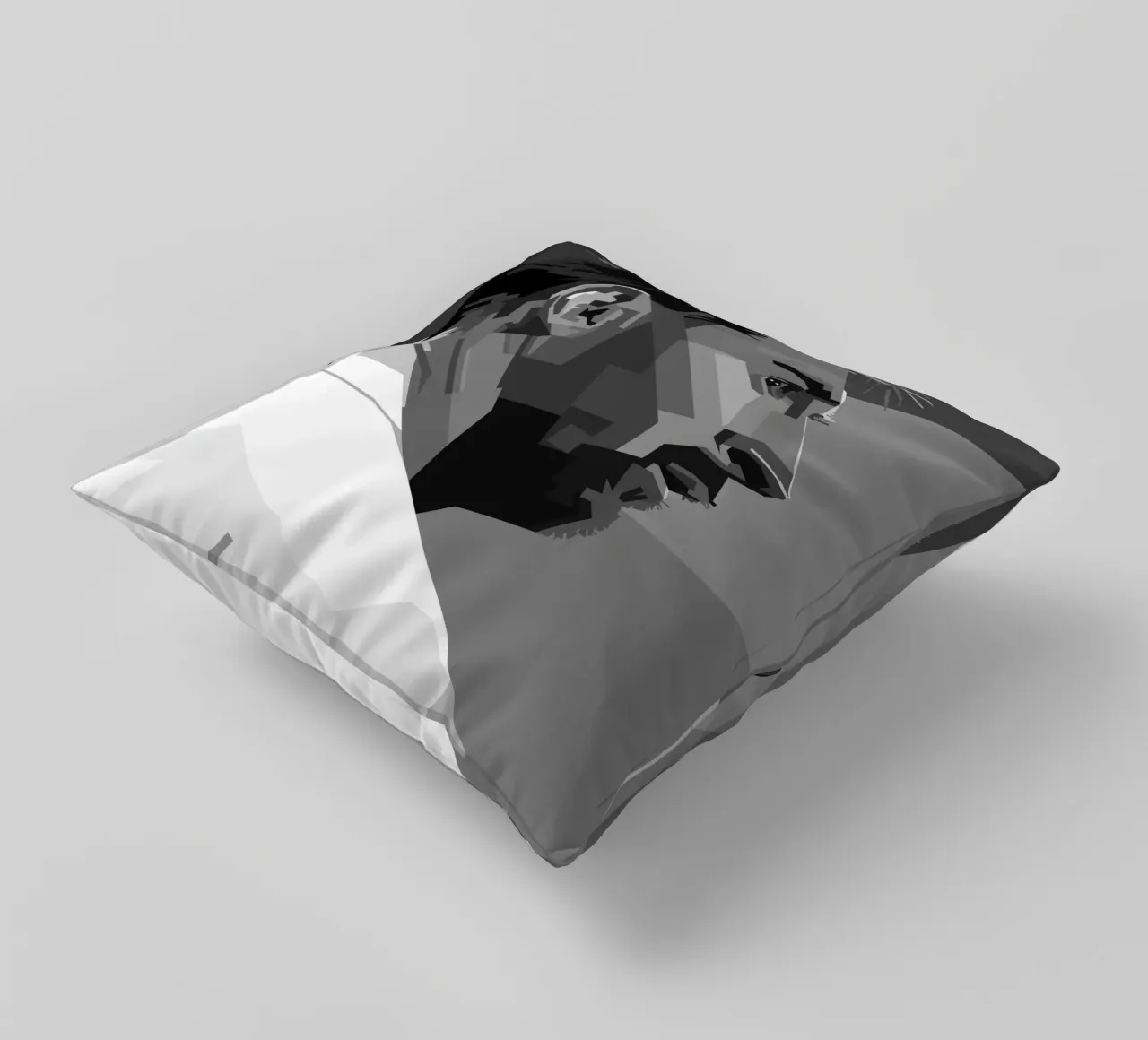 Messi Monochrome Style WPAP decorative cushion by KP Artwork