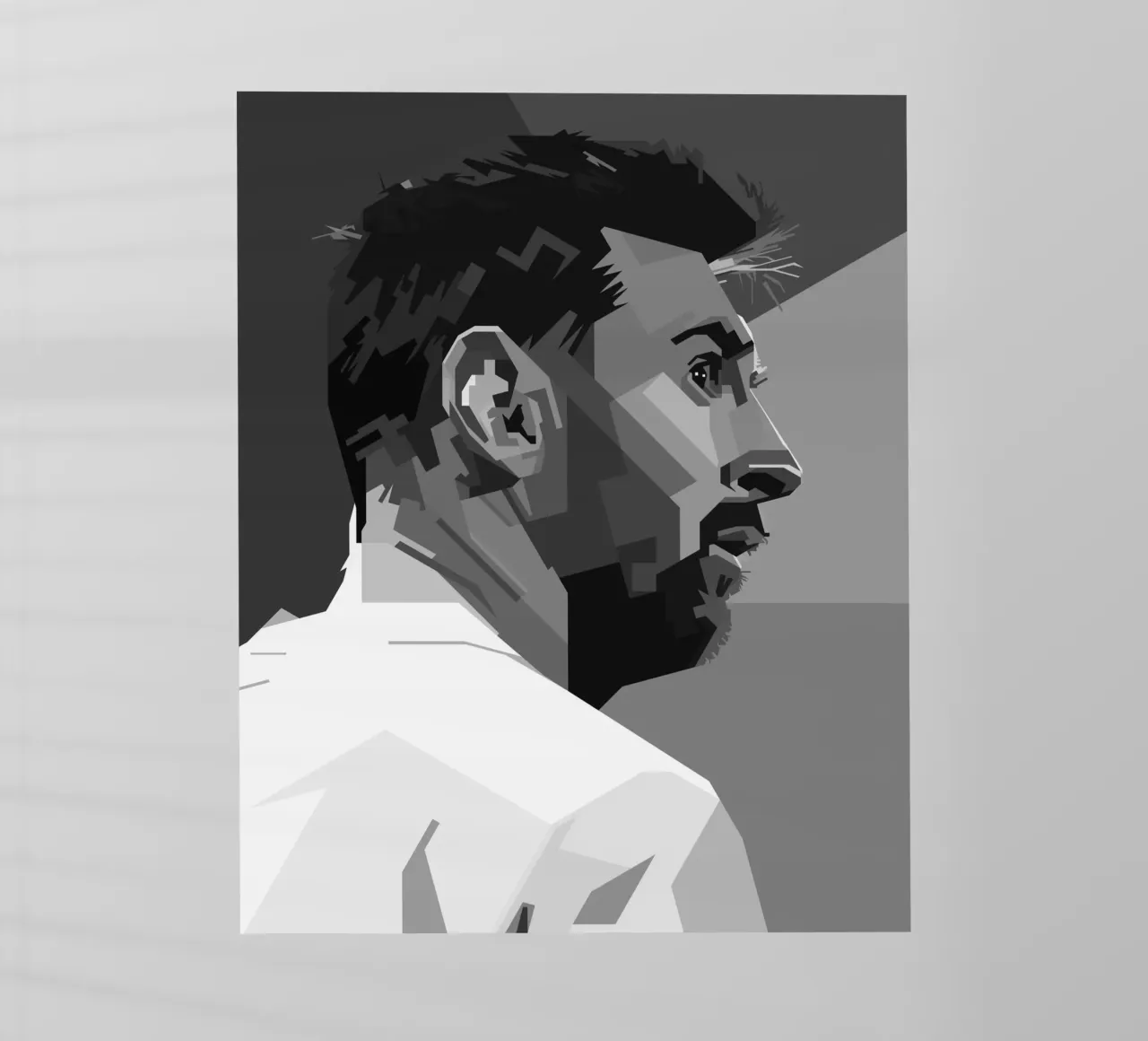Messi Monochrome Style WPAP backlit folie van KP Artwork