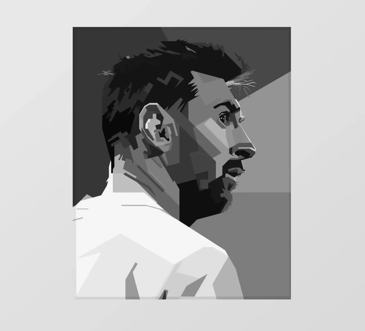 Messi Monochrome Style WPAP backlit folie van KP Artwork