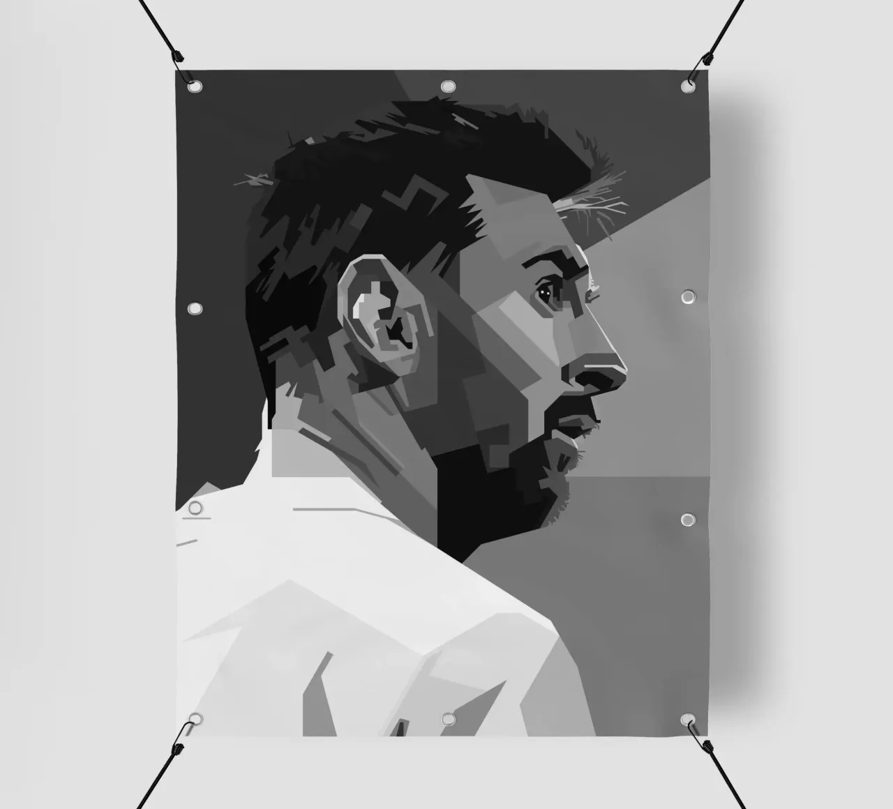 Messi Monochrome Style WPAP lonas publicitarias de KP Artwork