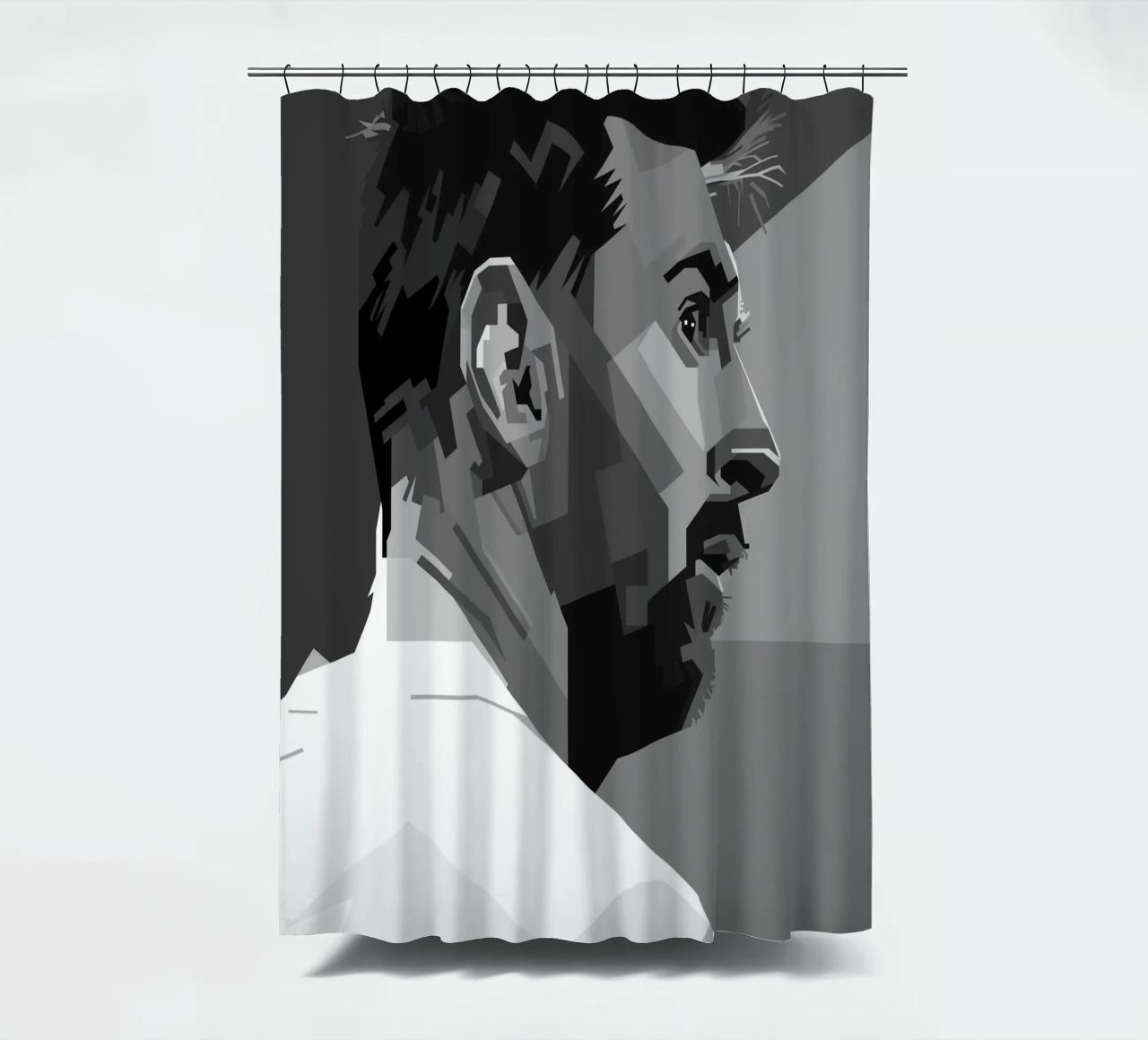 Messi Monochrome Style WPAP tenda da doccia da KP Artwork