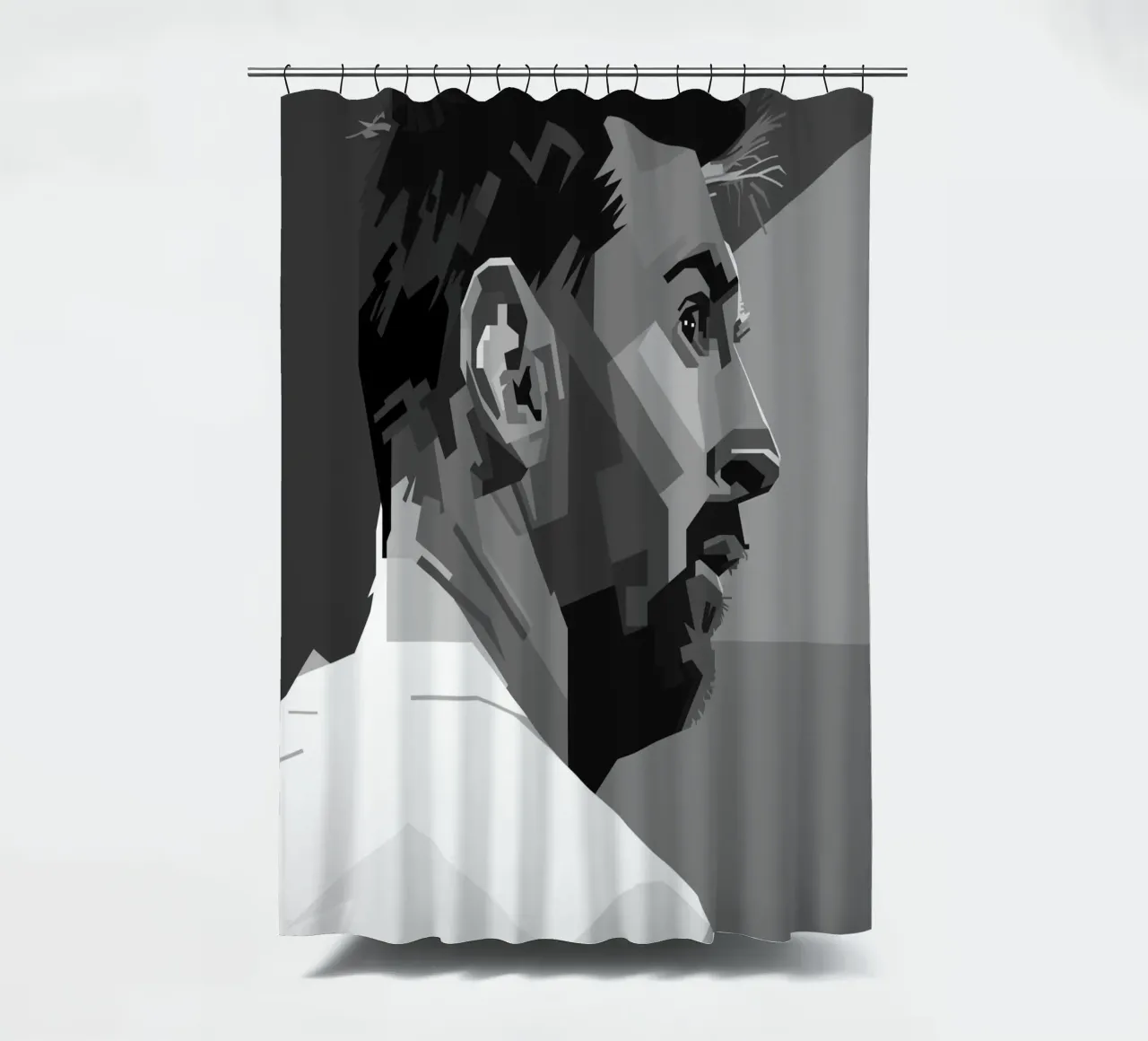 Messi Monochrome Style WPAP Duschvorhang von KP Artwork