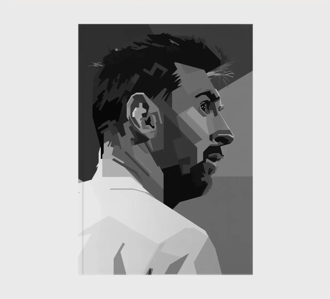 Messi Monochrome Style WPAP Notizbuch von KP Artwork