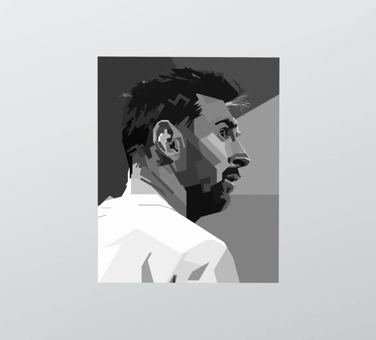 Messi Monochrome Style WPAP adesivo da KP Artwork