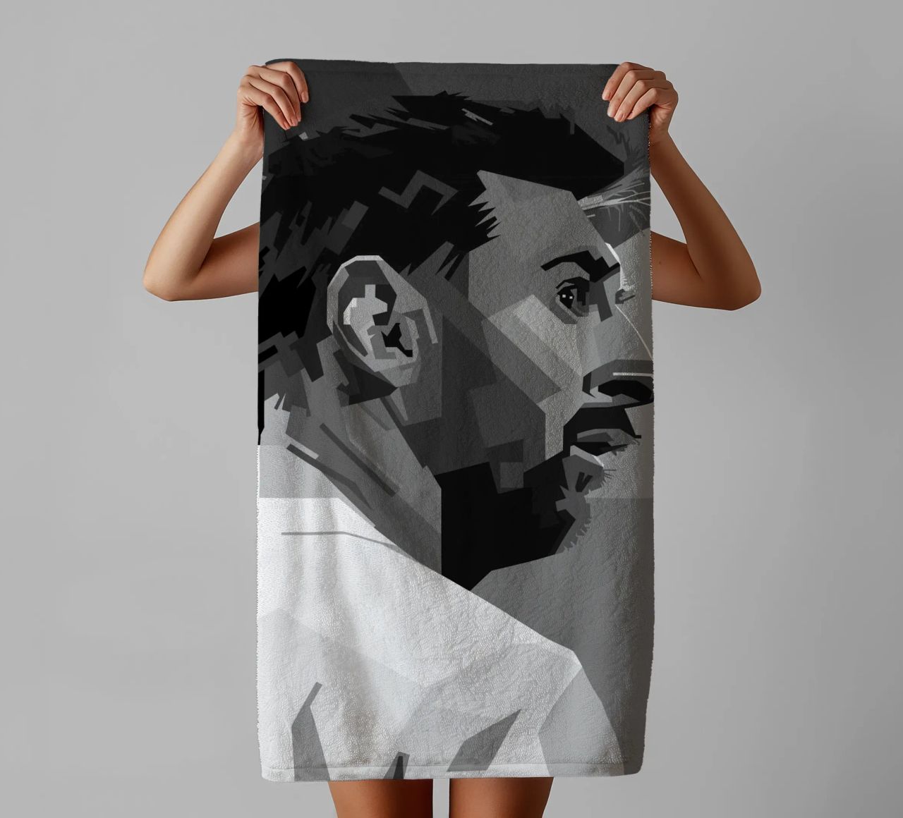 Messi Monochrome Style WPAP asciugamano da bagno da KP Artwork