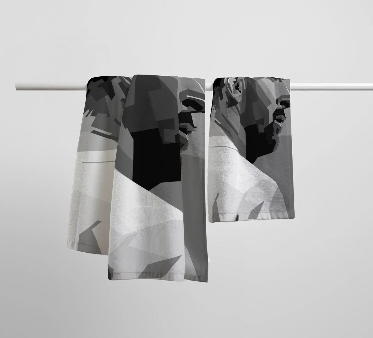 Messi Monochrome Style WPAP asciugamano da bagno da KP Artwork