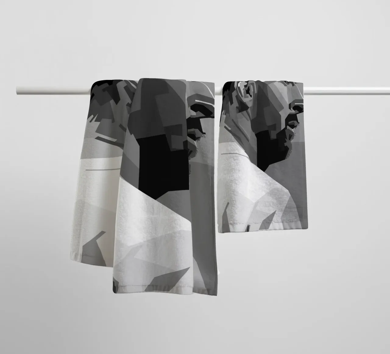 Messi Monochrome Style WPAP asciugamano da bagno da KP Artwork