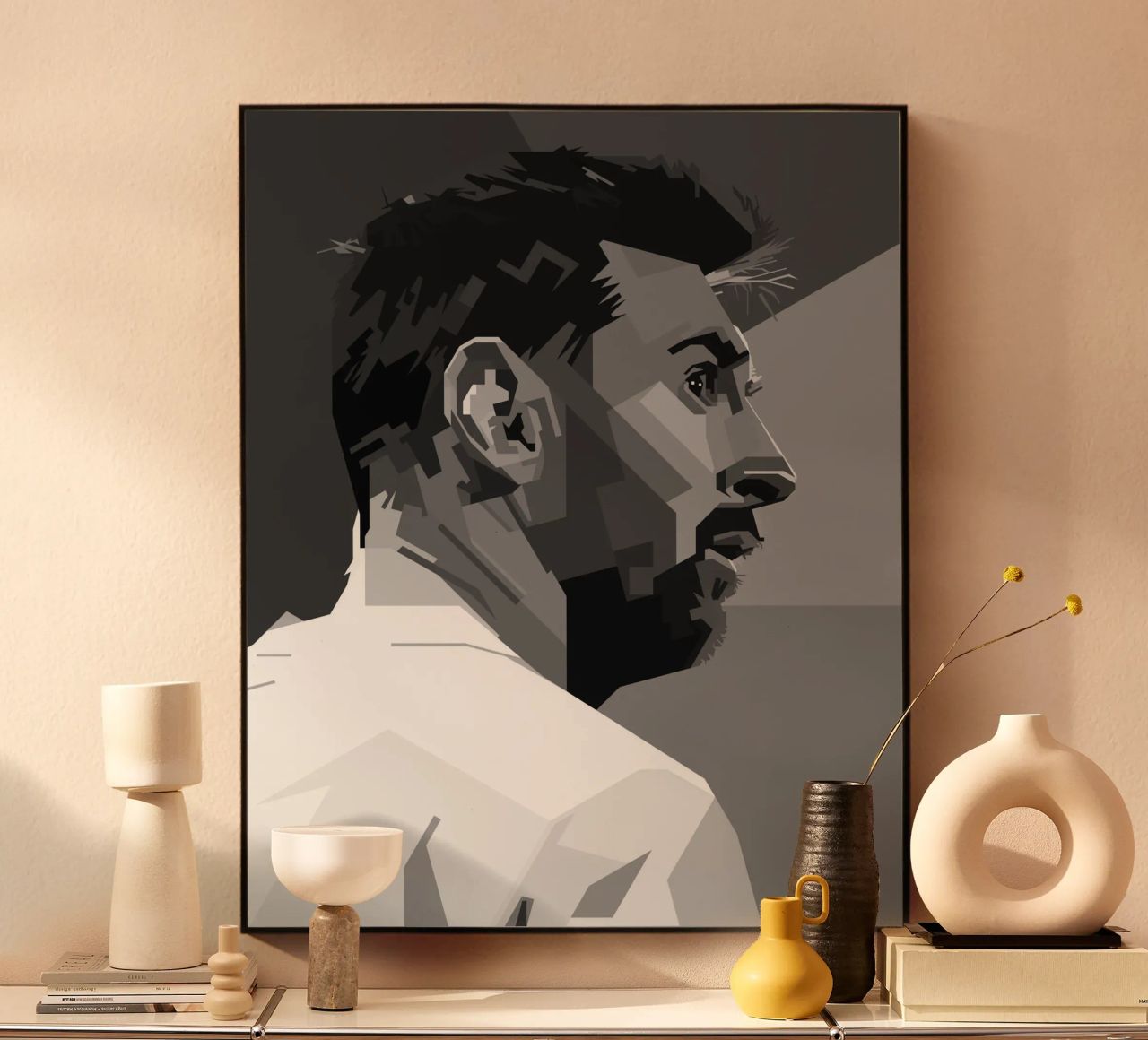 Messi Monochrome Style WPAP plexiglass da KP Artwork