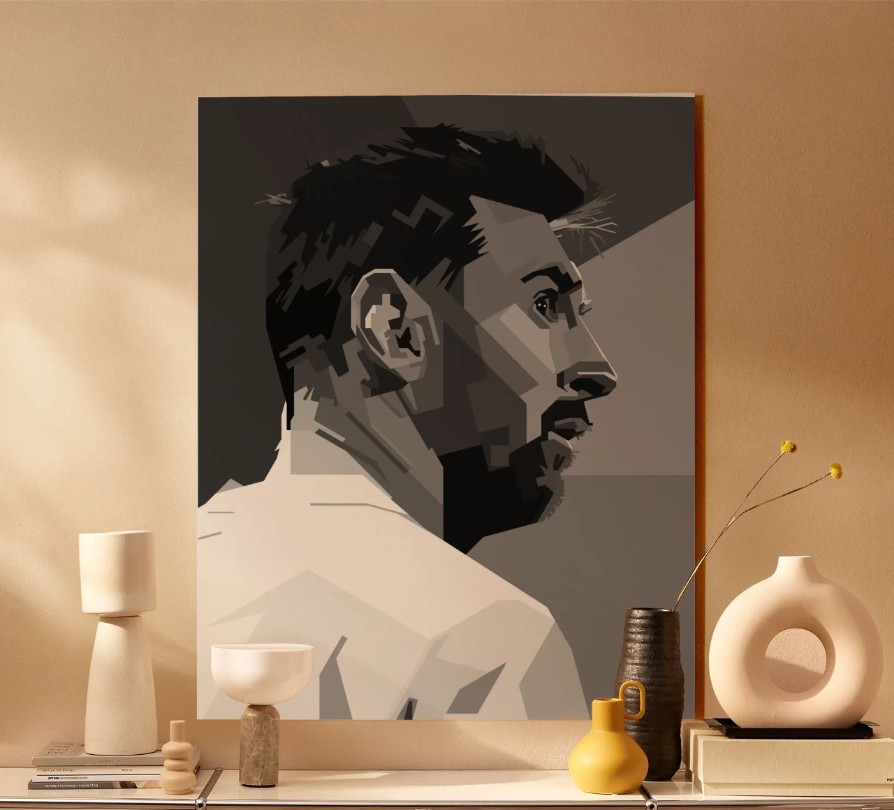 Messi Monochrome Style WPAP plexiglass da KP Artwork