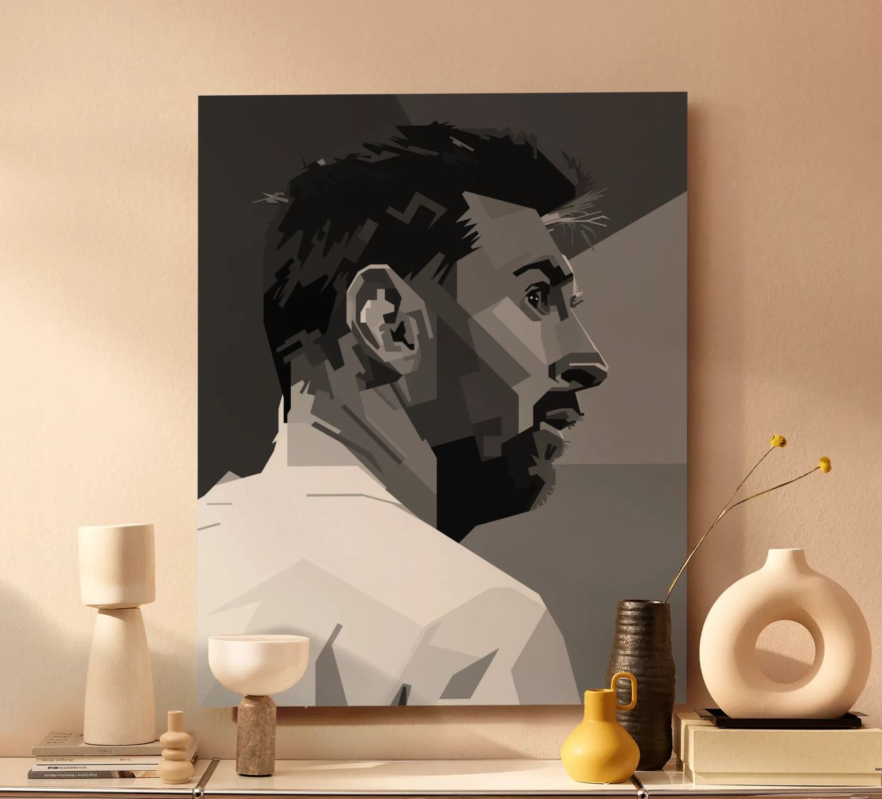 Messi Monochrome Style WPAP pannello forex da KP Artwork