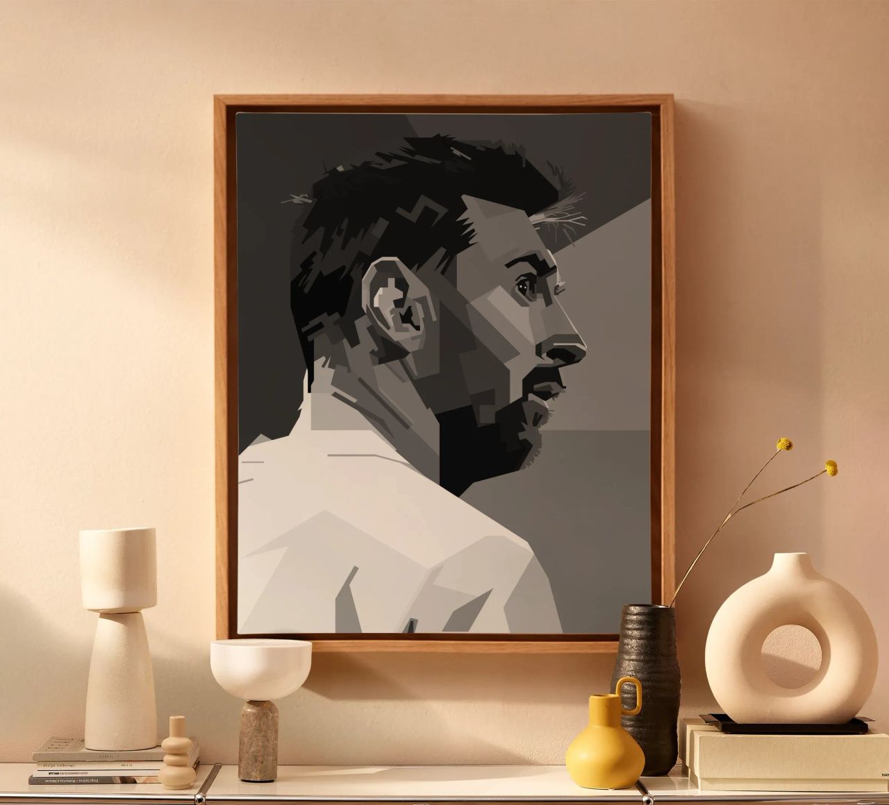 Messi Monochrome Style WPAP tela da KP Artwork