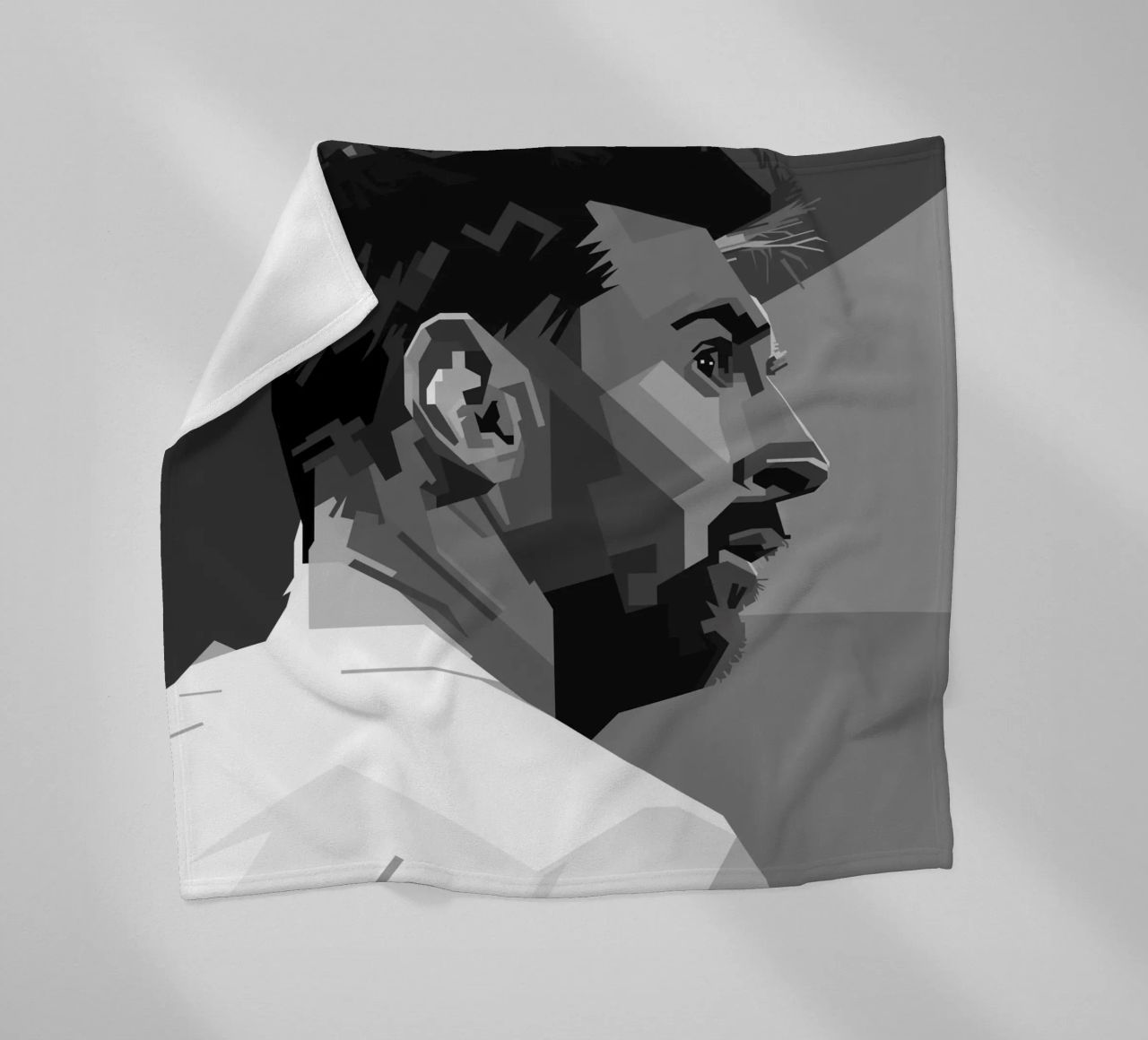 Messi Monochrome Style WPAP coperta in pile da KP Artwork