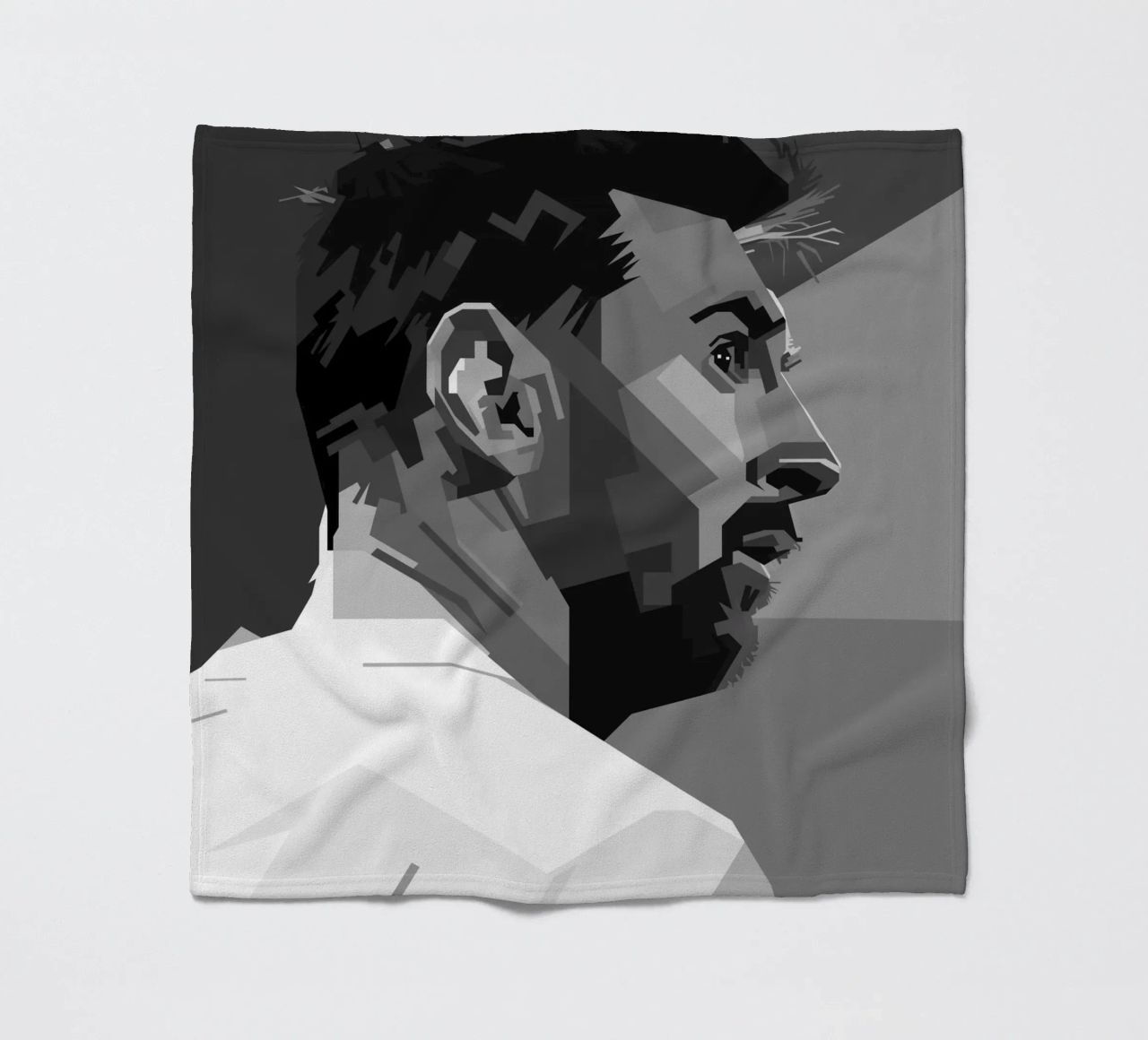 Messi Monochrome Style WPAP coperta in pile da KP Artwork