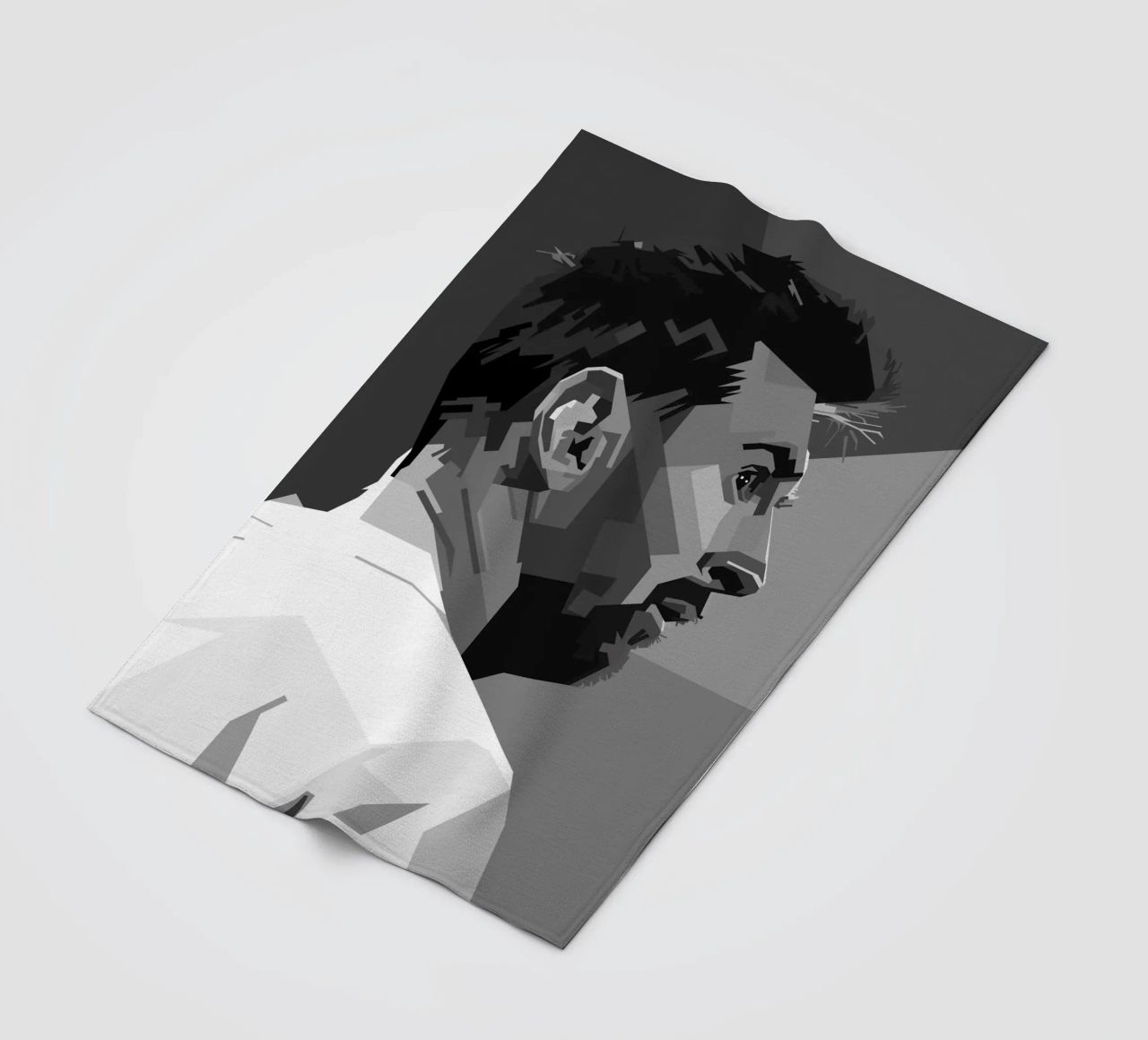 Messi Monochrome Style WPAP coperta in pile da KP Artwork