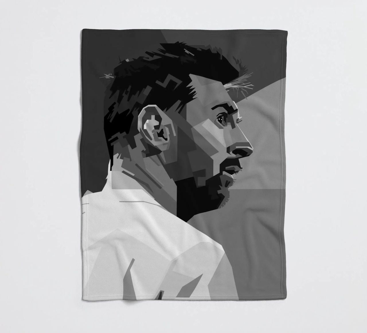 Messi Monochrome Style WPAP coperta in pile da KP Artwork