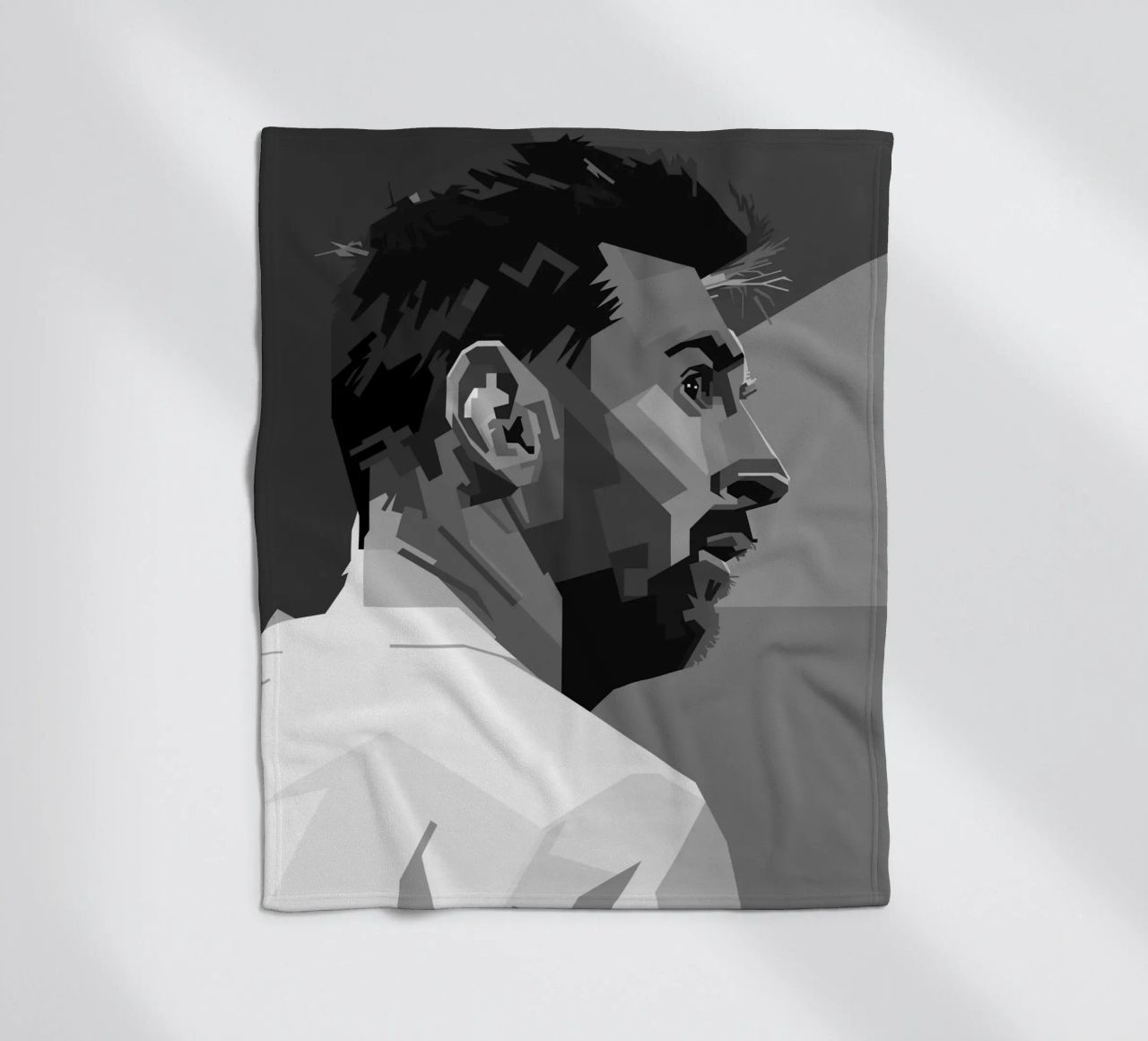 Messi Monochrome Style WPAP coperta in pile da KP Artwork